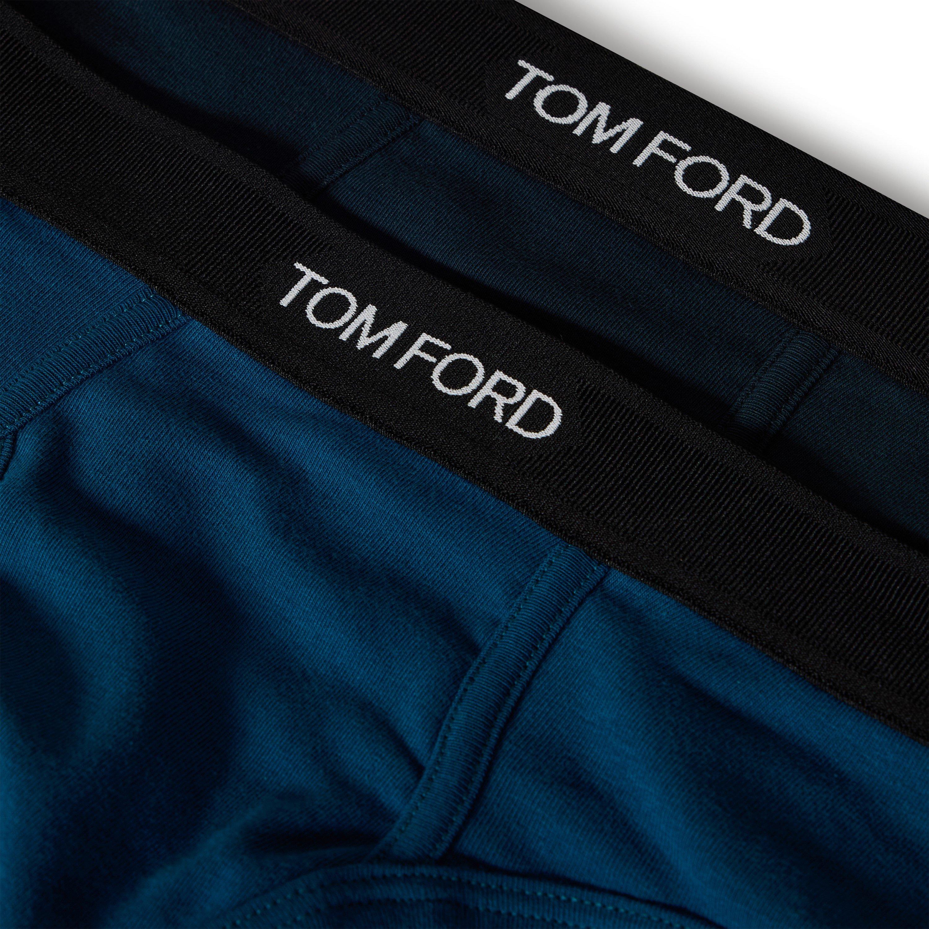 Navy/Ocean 406 - Tom Ford - Men's Plain Cotton Briefs, 2-Pack - 3