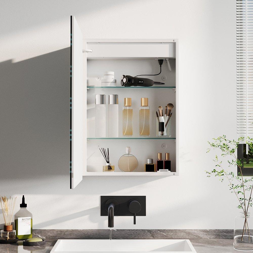White - Kabinet UK - LED Wall-Mount Mirror Cabinet with Demister Pad - 2
