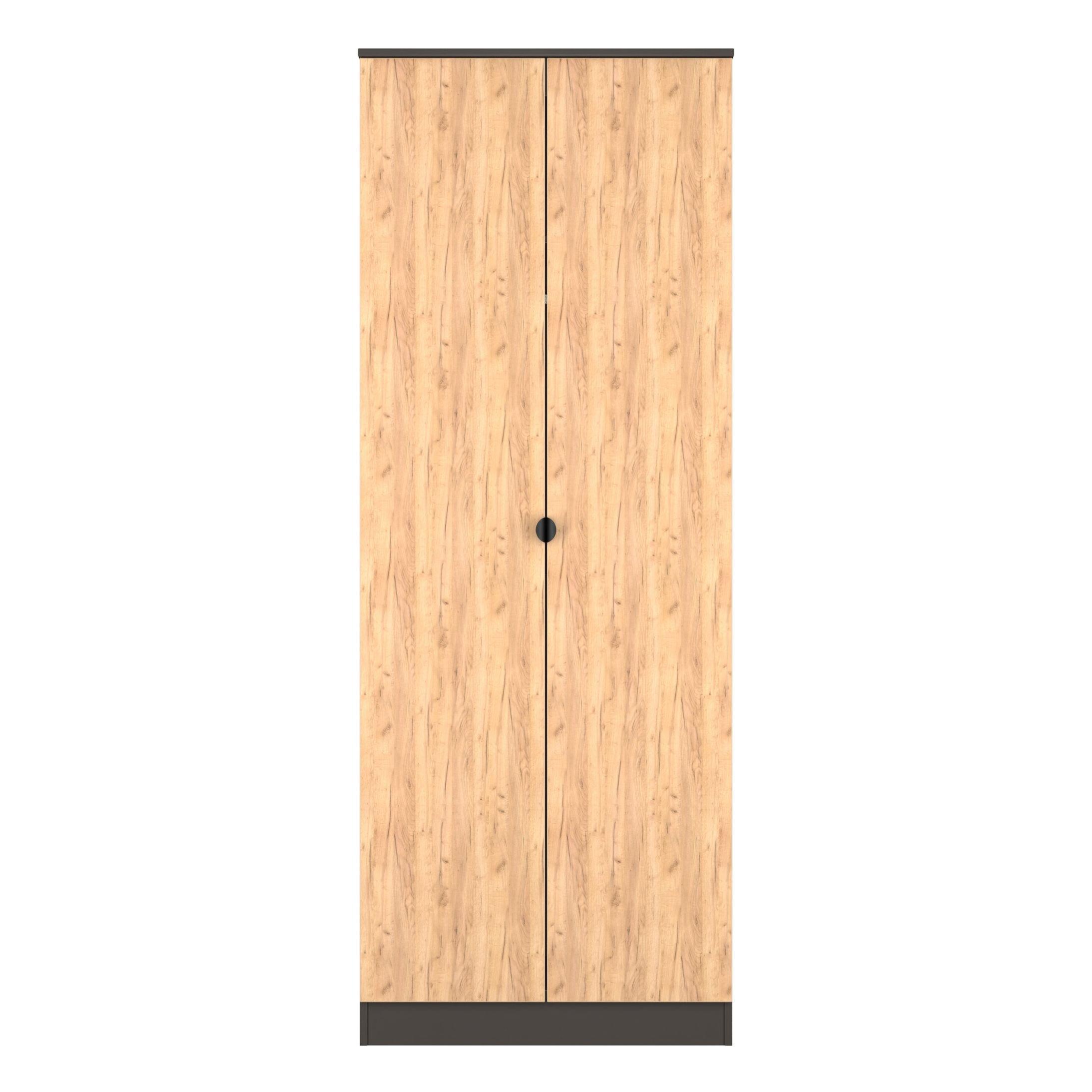 Craft Oak & Gra - Welcome Furniture - Solomon Double Wardrobe - 1