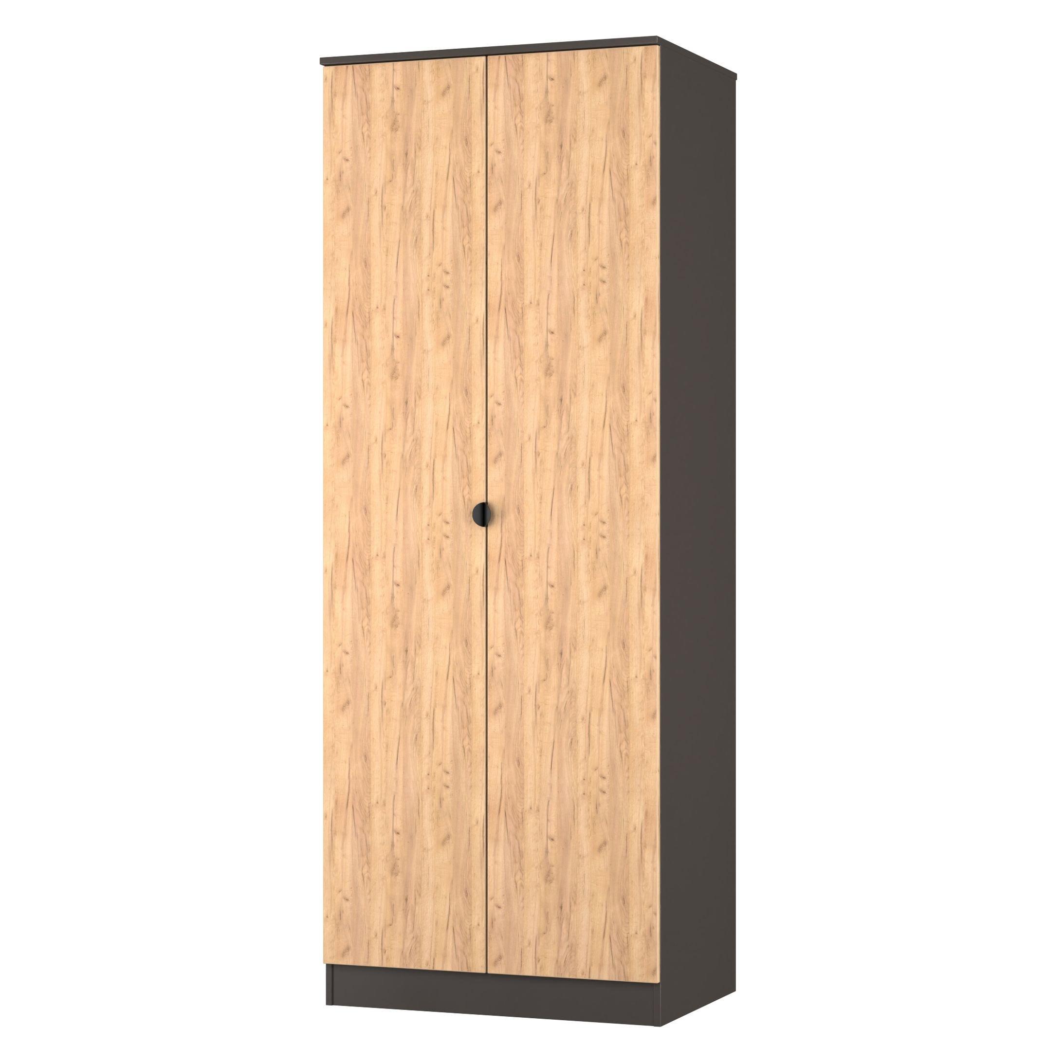 Craft Oak & Gra - Welcome Furniture - Solomon Double Wardrobe - 3