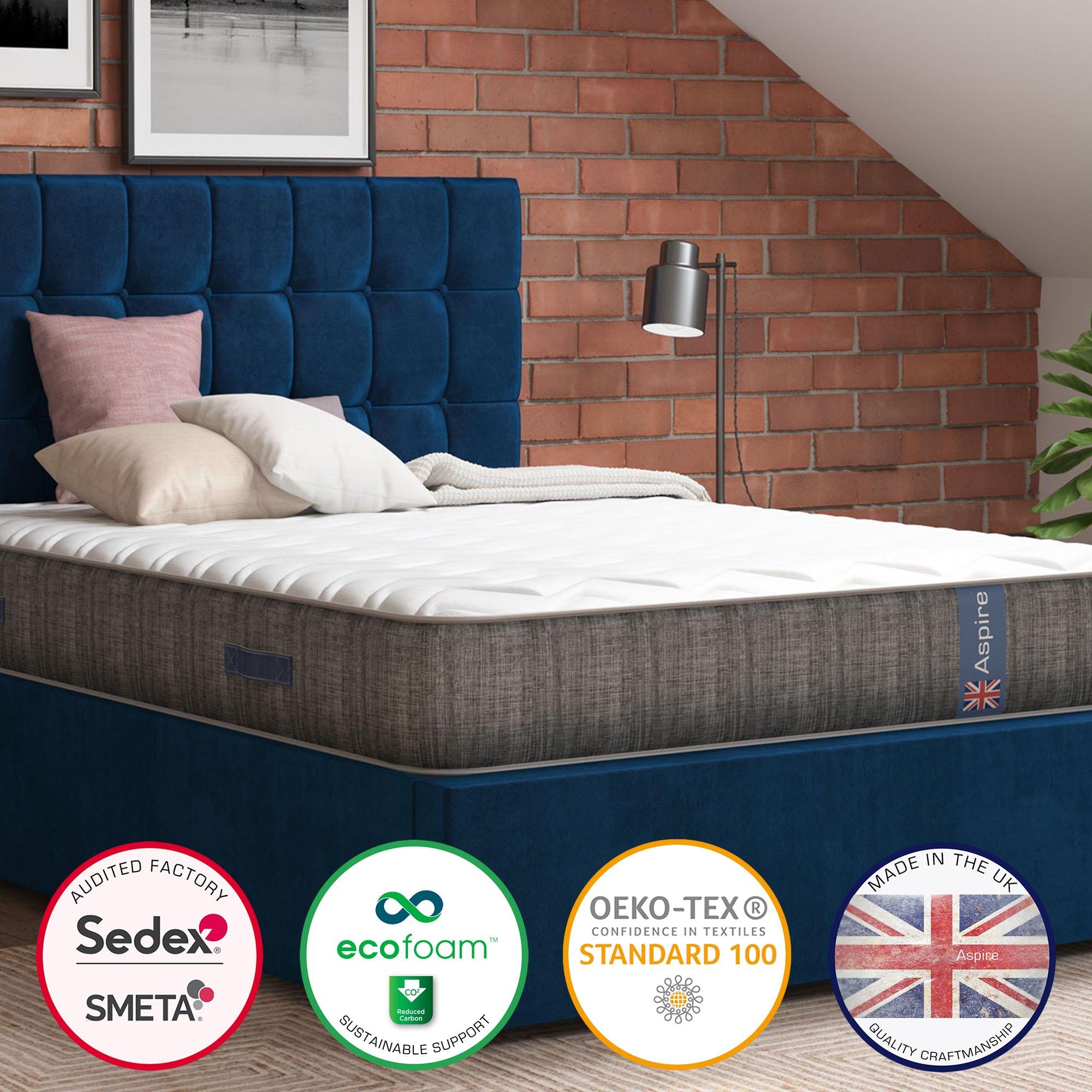 White - Aspire - Pressure Relief Pocket Memory Mattress - 6