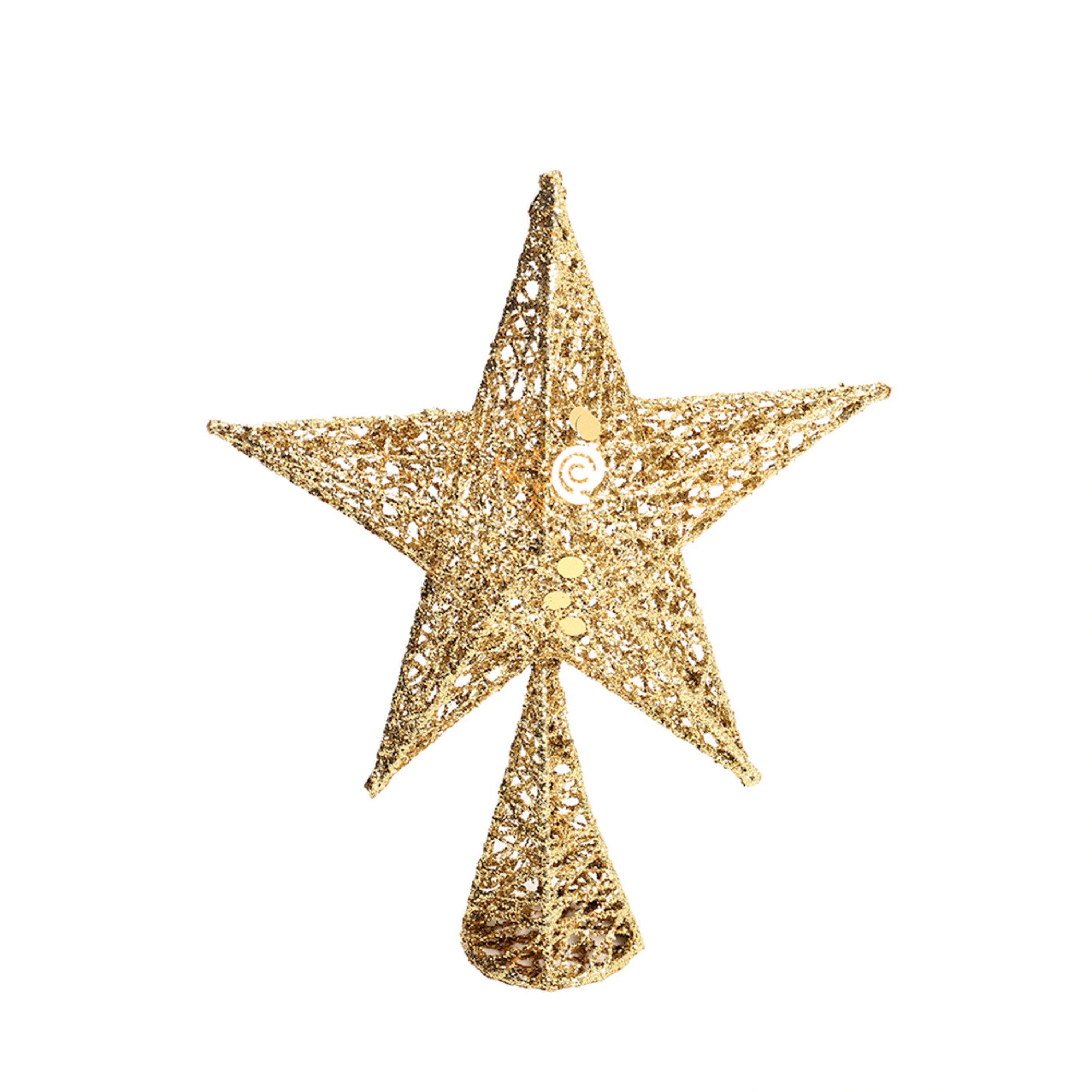 Gold - LIFE IDEAS - Wrought Iron Christmas Tree Topper Star Ornament - 7