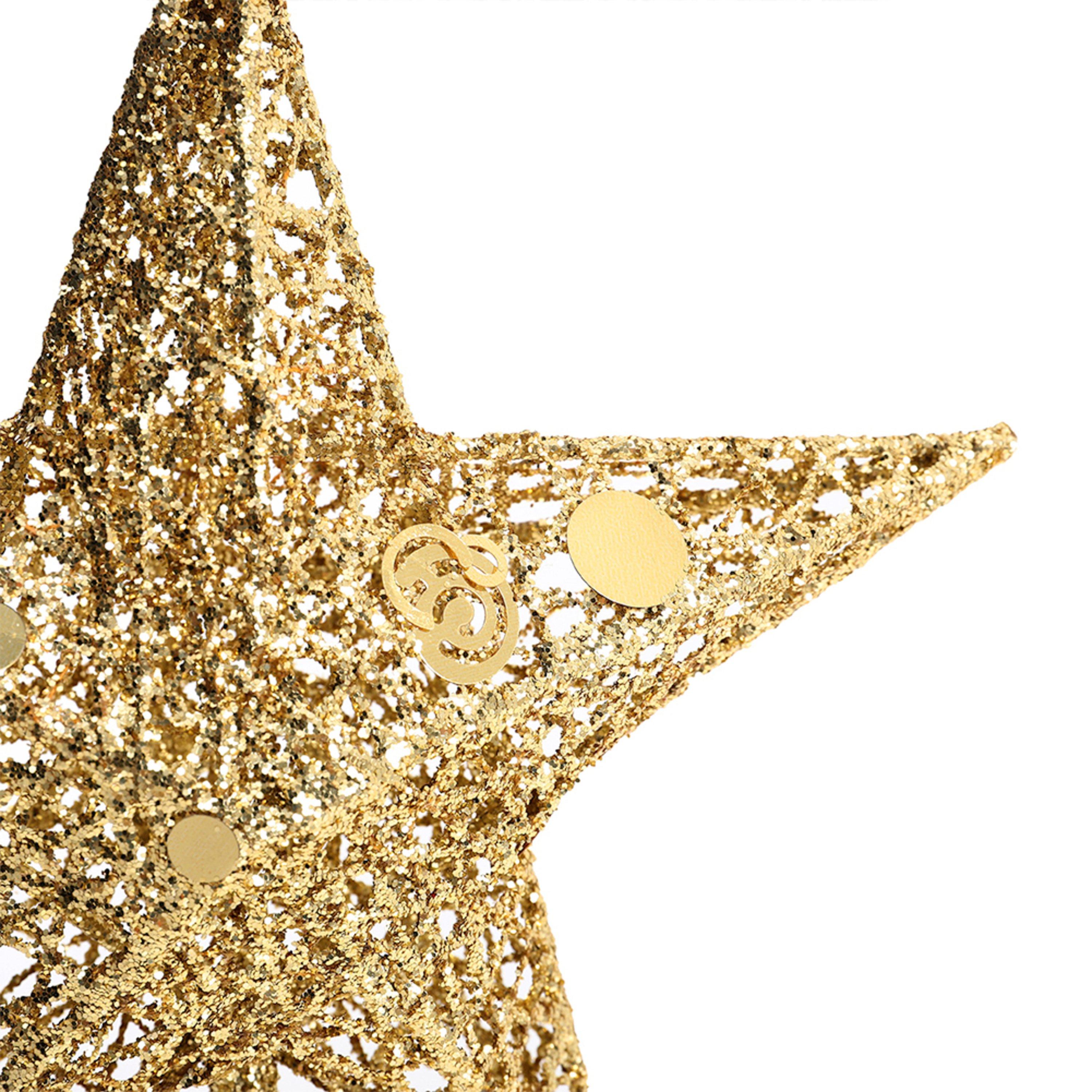 Gold - LIFE IDEAS - Wrought Iron Christmas Tree Topper Star Ornament - 10