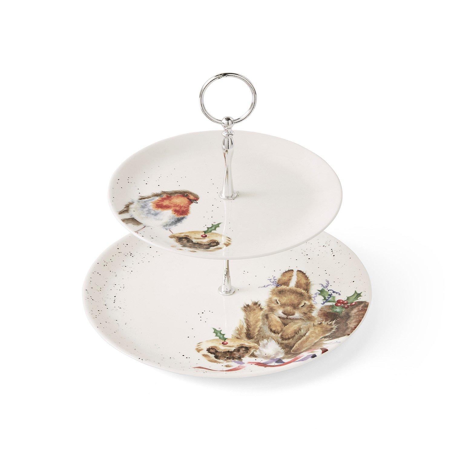 Multi - Royal Worcester Wrendale - Wrendale Designs Robin   Bunny Cake Stand - 2