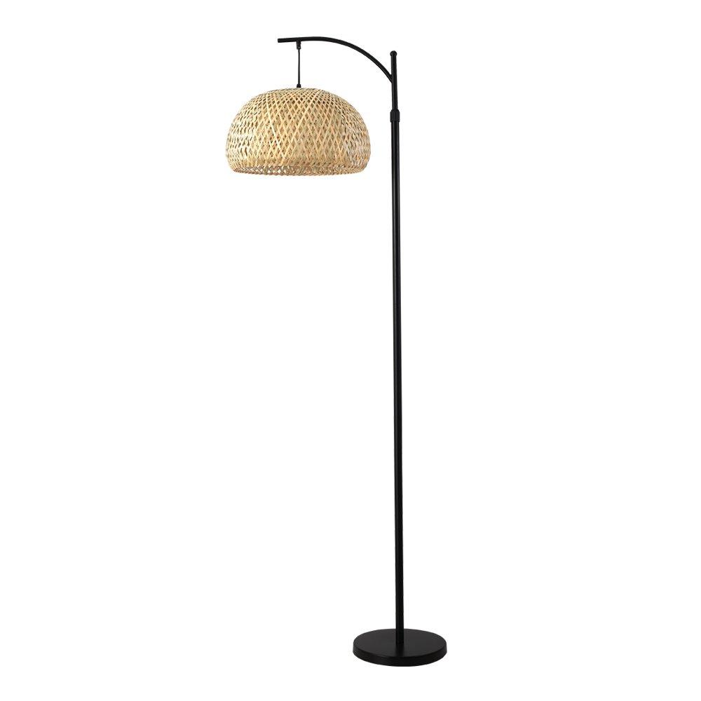 Brown Black - Kabinet UK - Traditional Woven Rattan Floor Lamp - 3