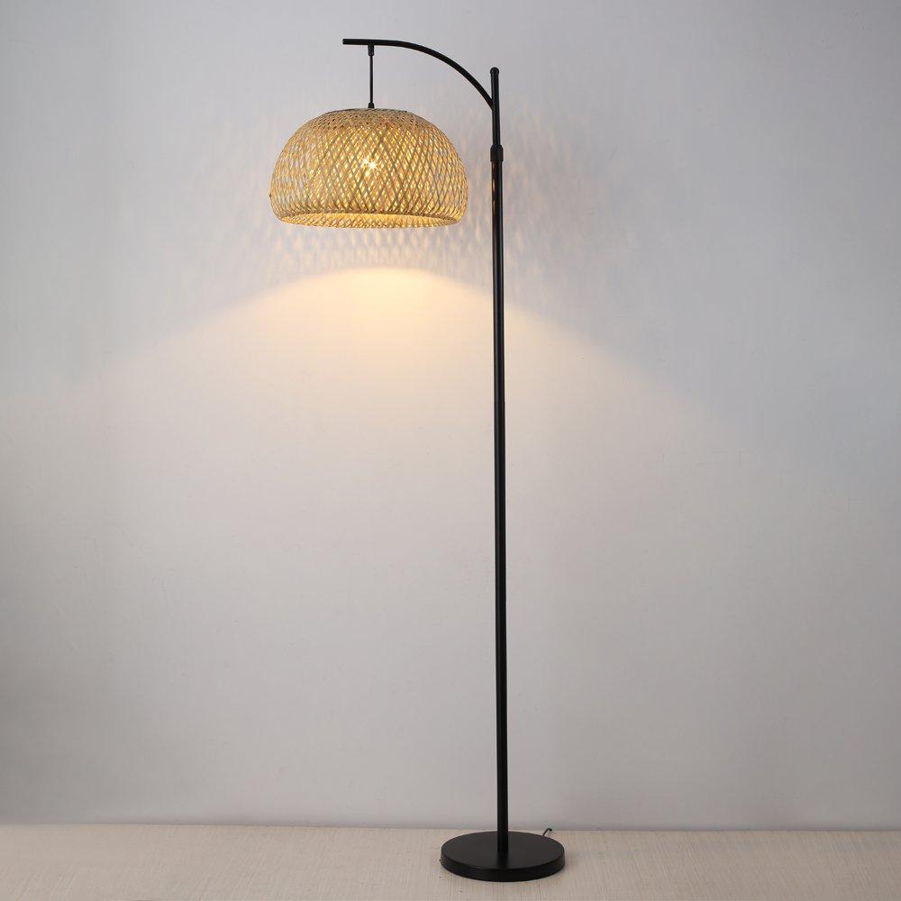 Brown Black - Kabinet UK - Traditional Woven Rattan Floor Lamp - 4