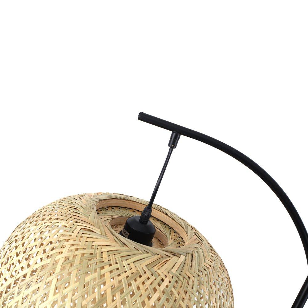 Brown Black - Kabinet UK - Traditional Woven Rattan Floor Lamp - 6