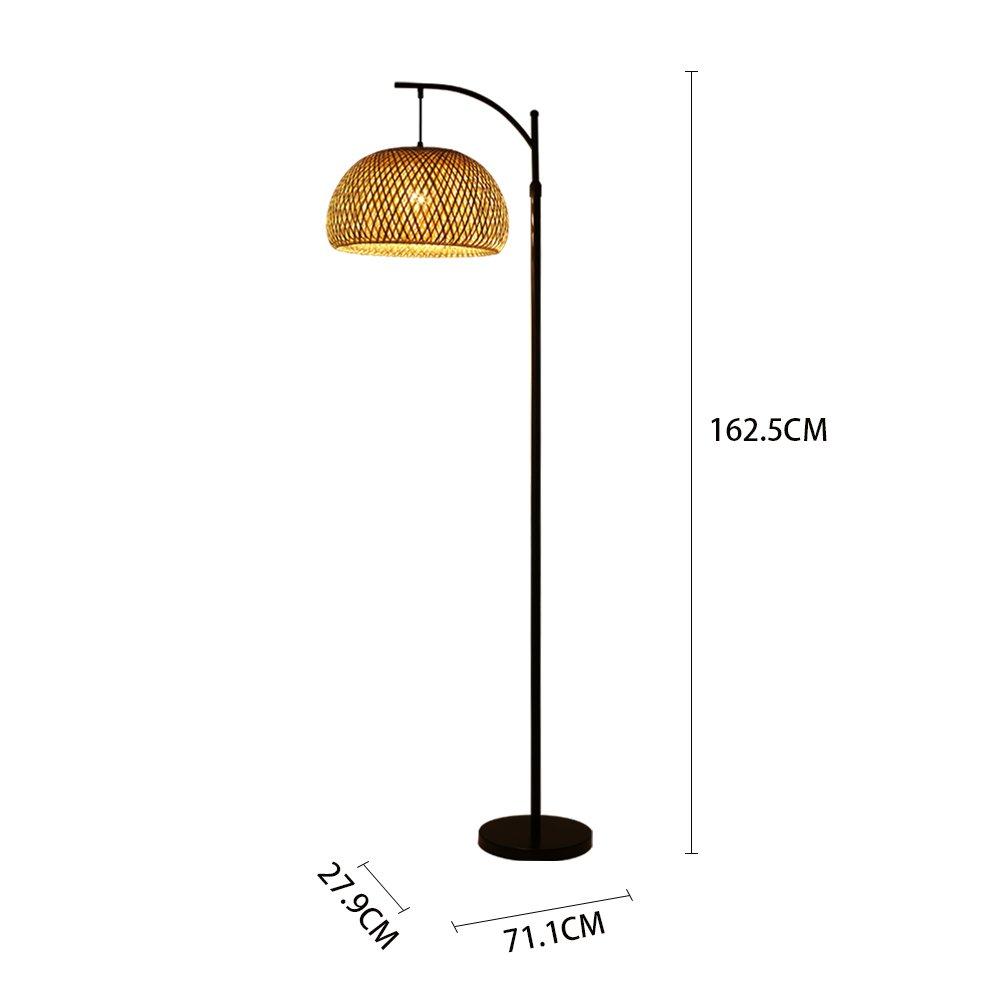 Brown Black - Kabinet UK - Traditional Woven Rattan Floor Lamp - 9