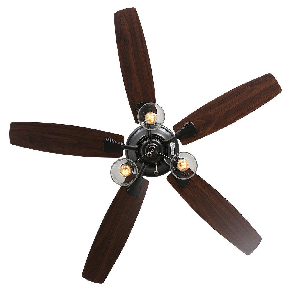 Black - Kabinet UK - 52-inch Low Profile Ceiling Fan Light with Remote - 3