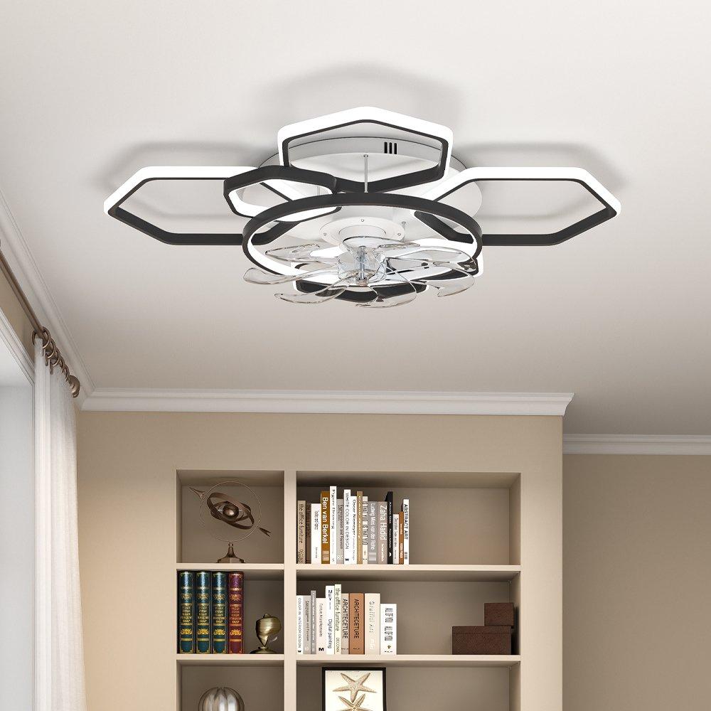 White - Kabinet UK - Geometrical Ceiling Mount LED Fan Light - 2