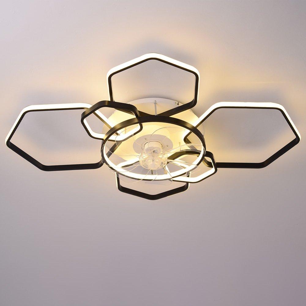 White - Kabinet UK - Geometrical Ceiling Mount LED Fan Light - 4