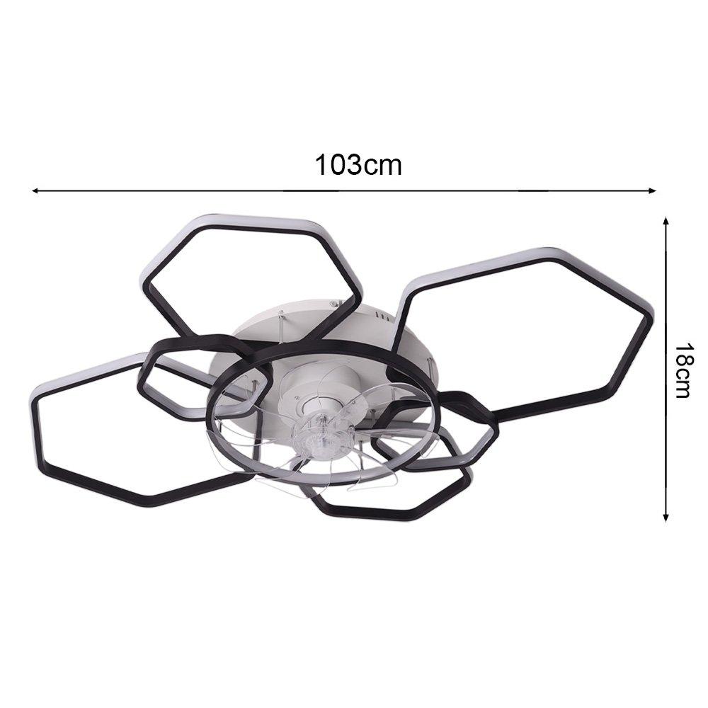 White - Kabinet UK - Geometrical Ceiling Mount LED Fan Light - 8