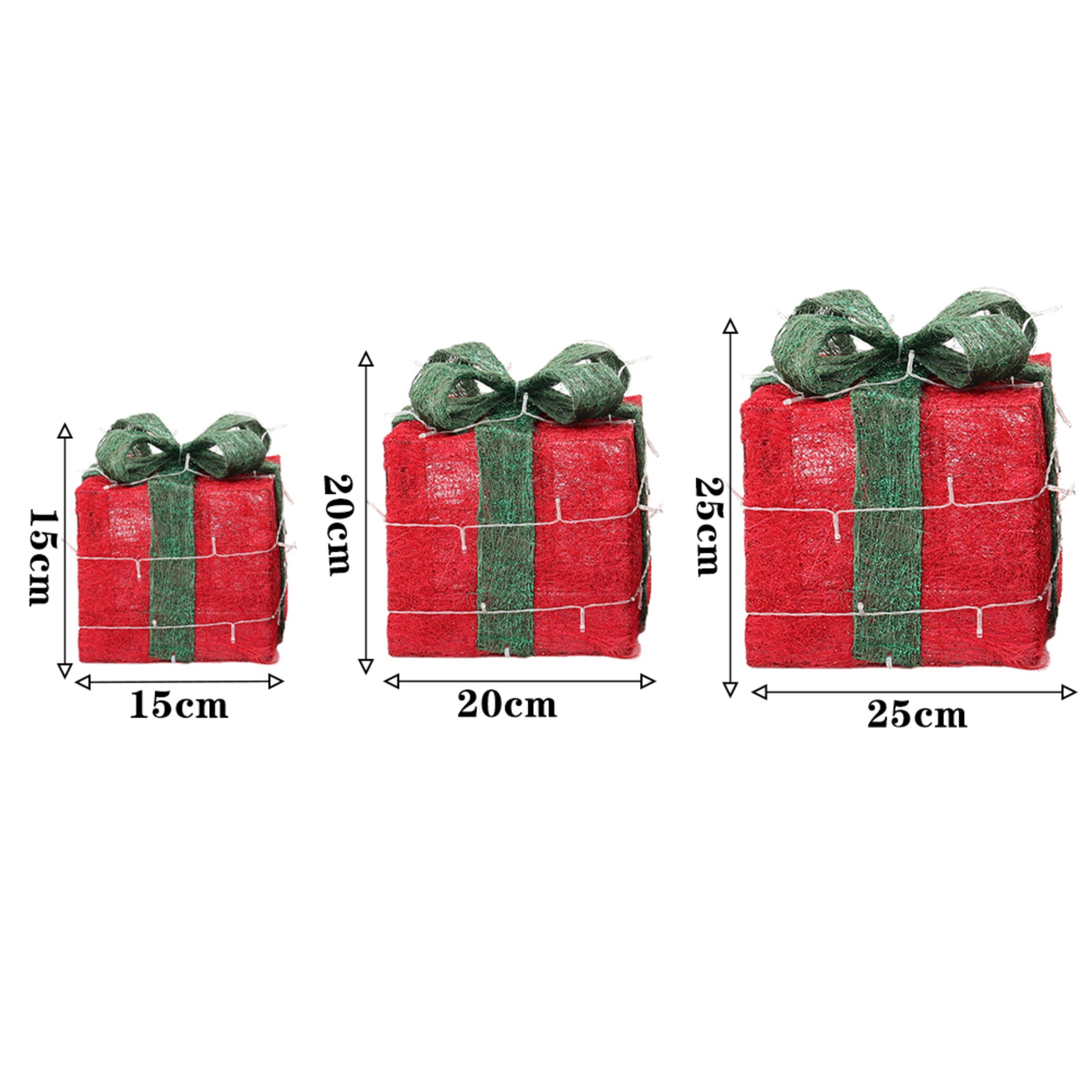 Green - LIFE IDEAS - Square Christmas Gift Boxes - 12