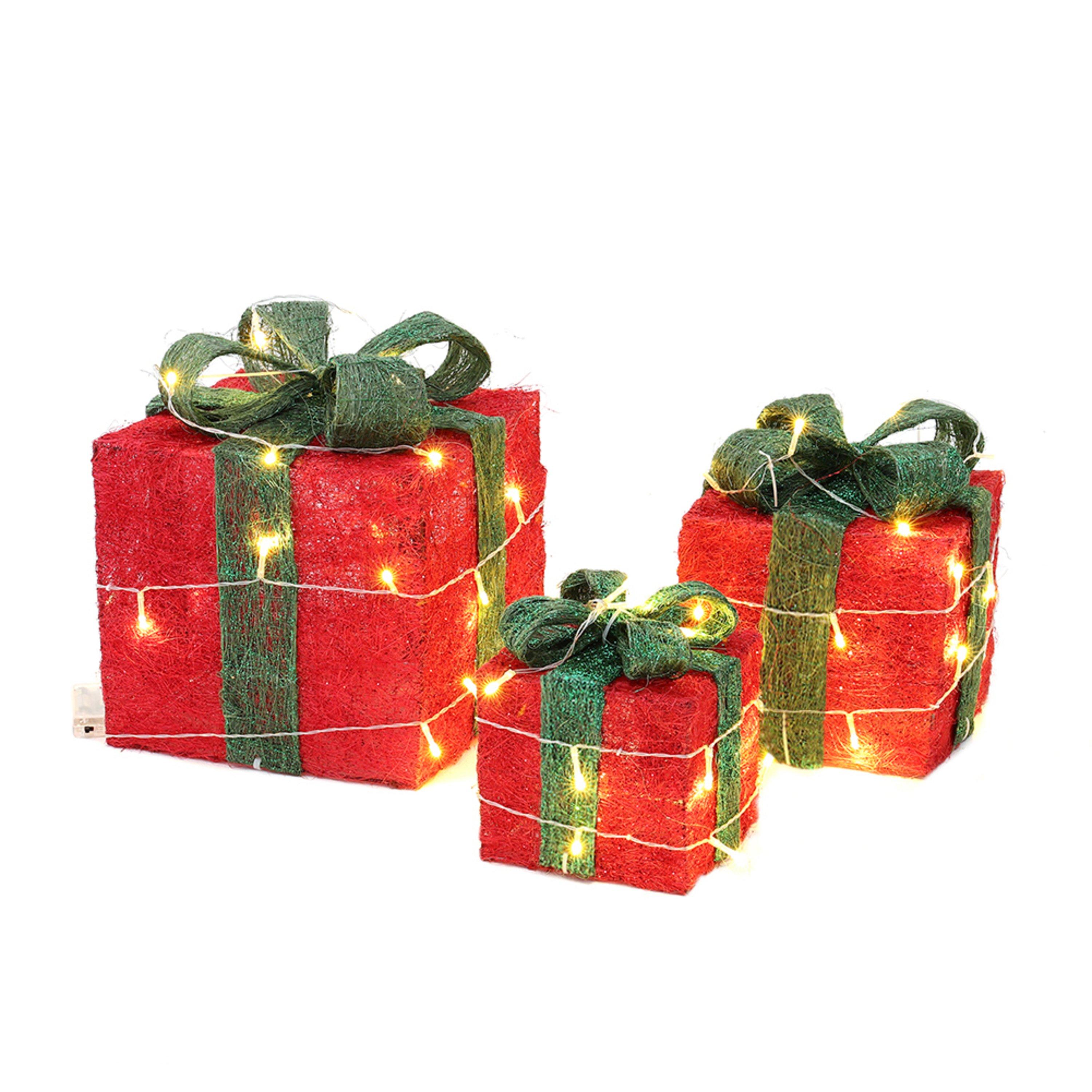 Green - LIFE IDEAS - Square Christmas Gift Boxes - 6