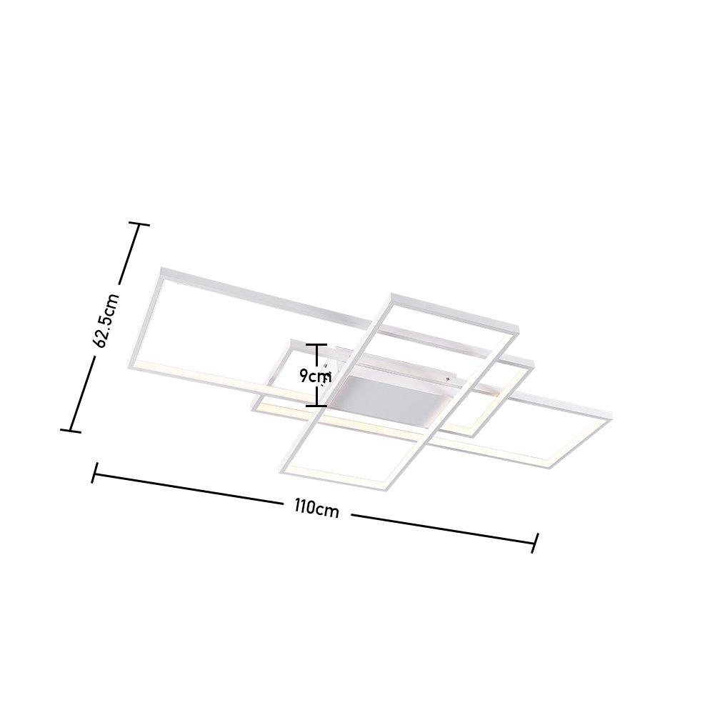 White - Kabinet UK - Rectangular LED Semi-Flush Light - 6