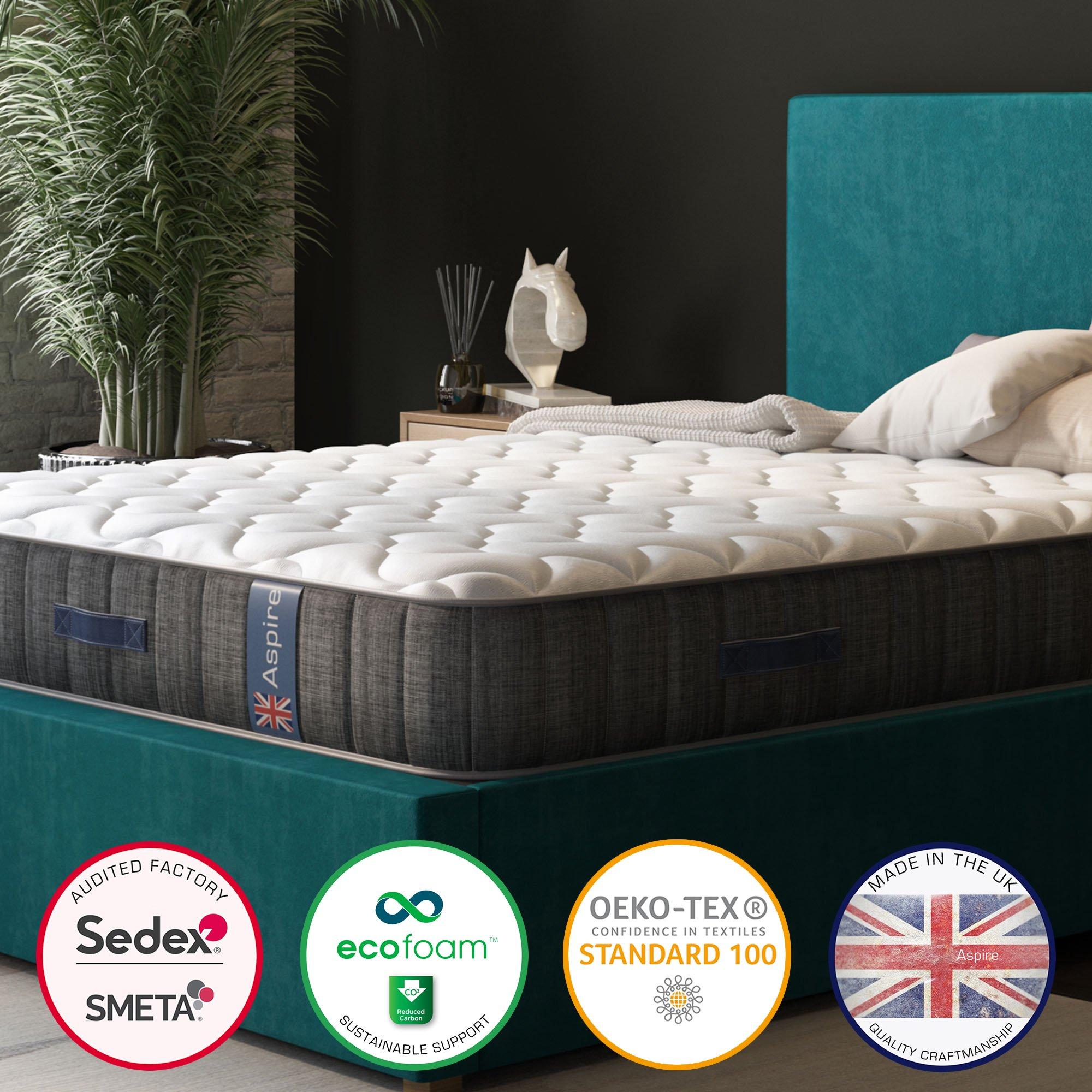 White - Aspire - Medium Comfort Hybrid Pocket Mattress - 5