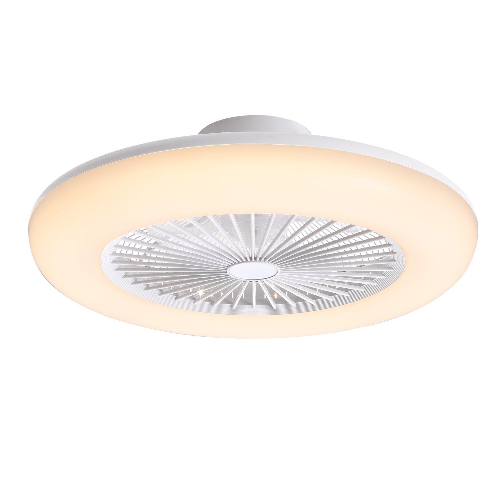Kabinet Uk  Round Led Ceiling Light Fan With Remote Control - White