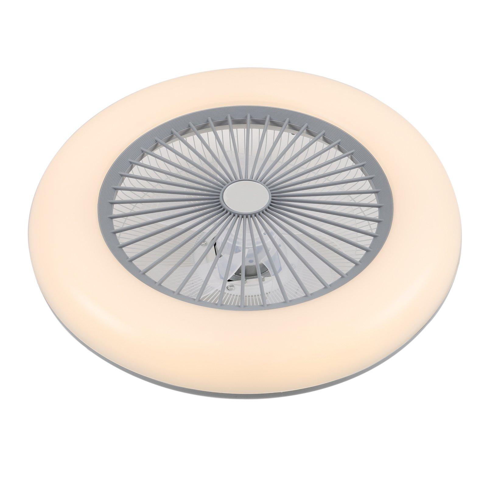 Grey - Kabinet UK - Round LED Ceiling Light Fan with Remote Control - 2