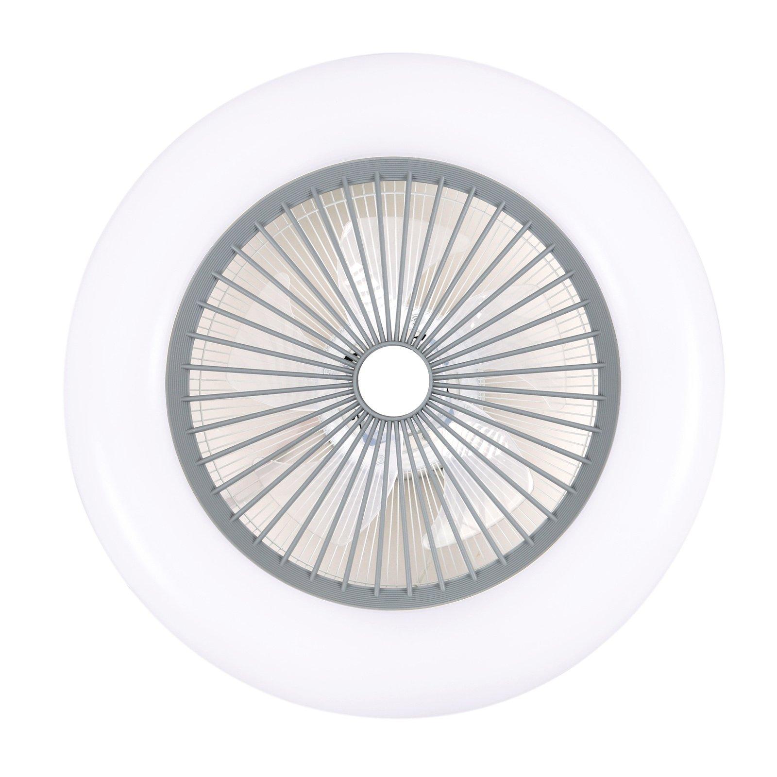 Grey - Kabinet UK - Round LED Ceiling Light Fan with Remote Control - 3