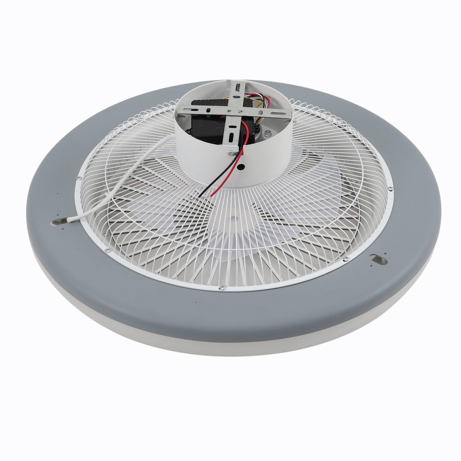 Grey - Kabinet UK - Round LED Ceiling Light Fan with Remote Control - 4