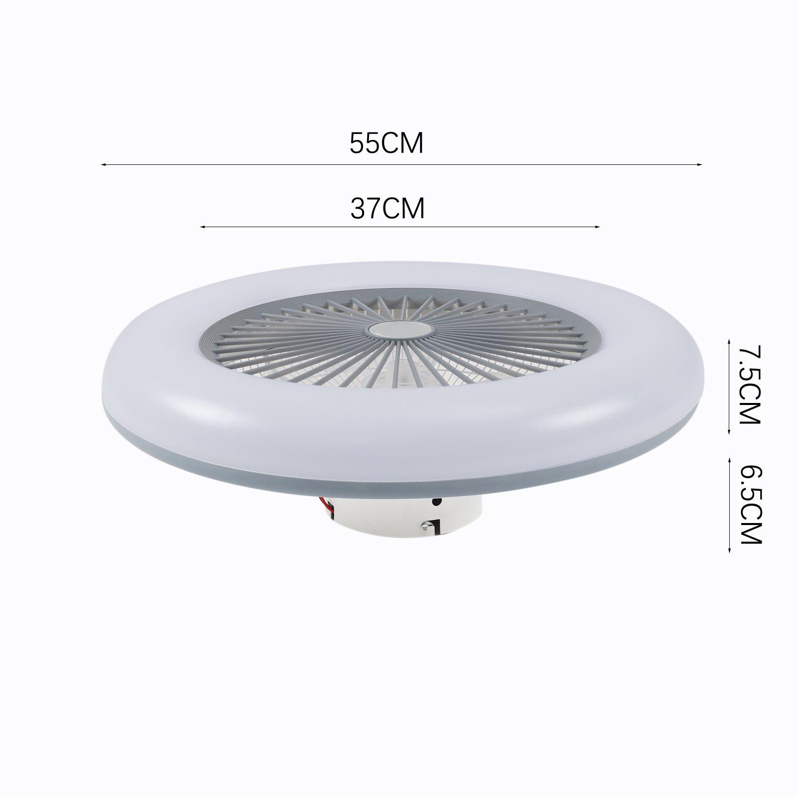 Grey - Kabinet UK - Round LED Ceiling Light Fan with Remote Control - 6