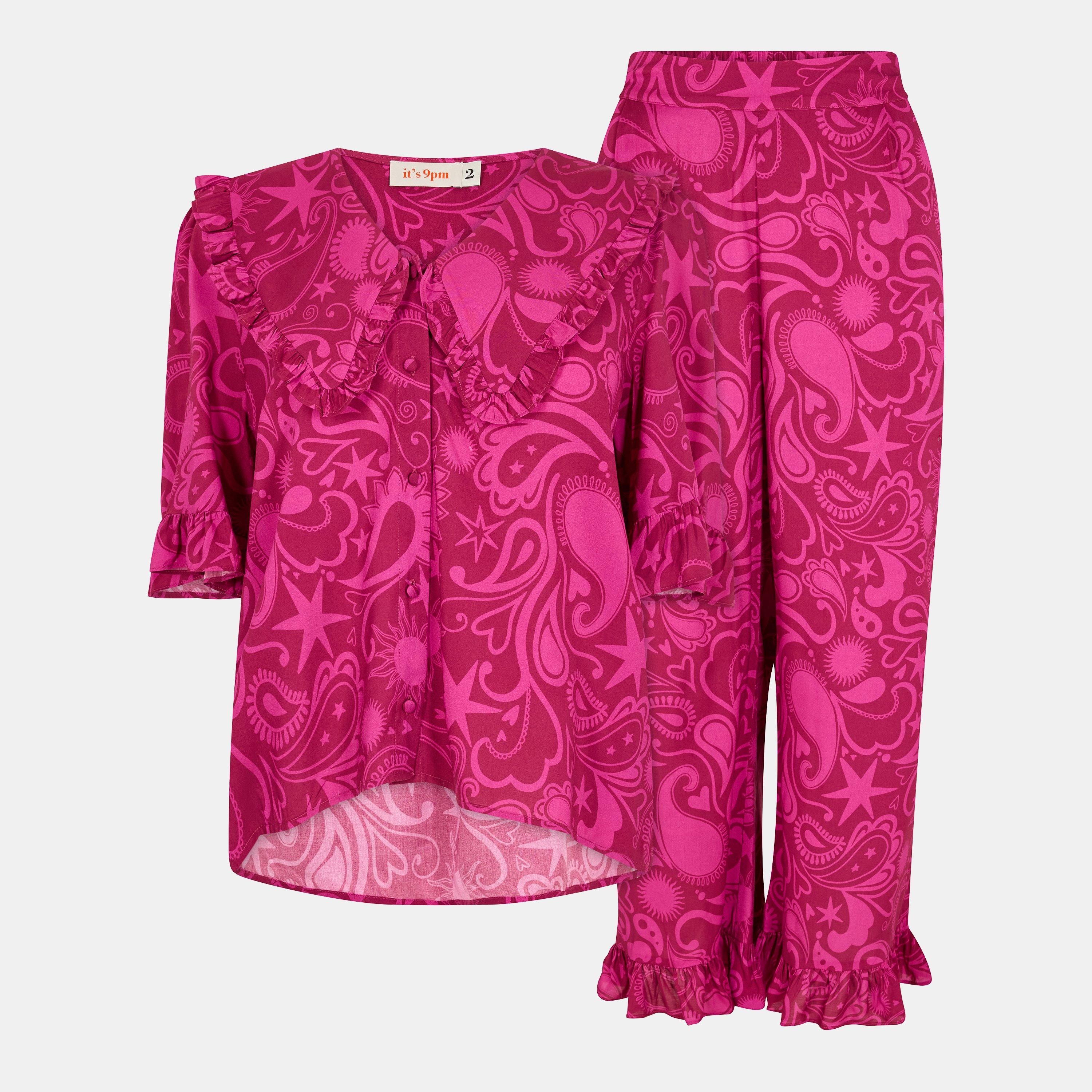 Its 9pm Women's Selene Paisl Long Sleeve Pyjama Set