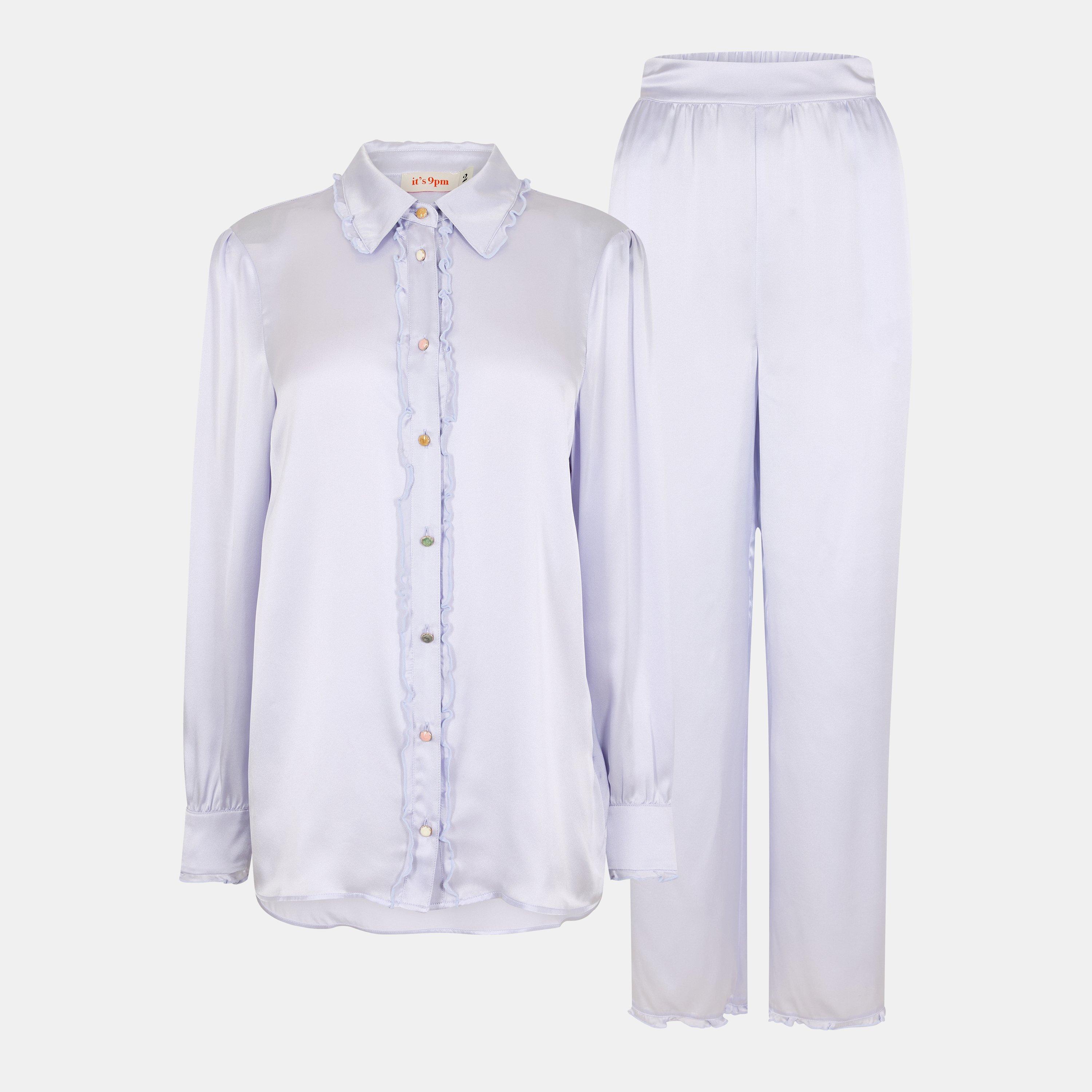 Lilac - Its 9pm - Women's Vogue Silk Long Sleeve Pyjama Sets - 1