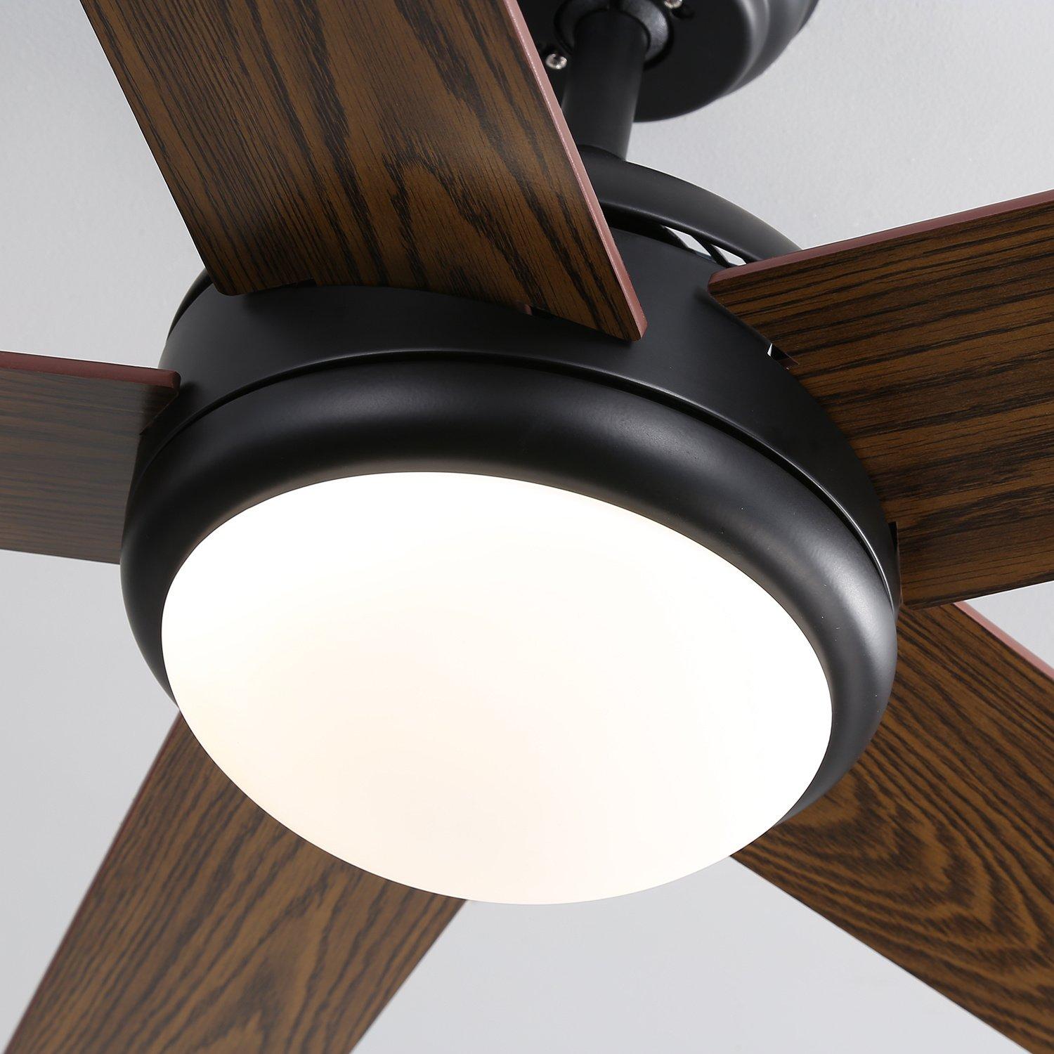 Brown - Kabinet UK - Rustic 5-Blade LED Ceiling Fan with Remote - 4