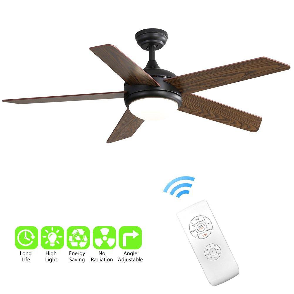 Brown - Kabinet UK - Rustic 5-Blade LED Ceiling Fan with Remote - 6