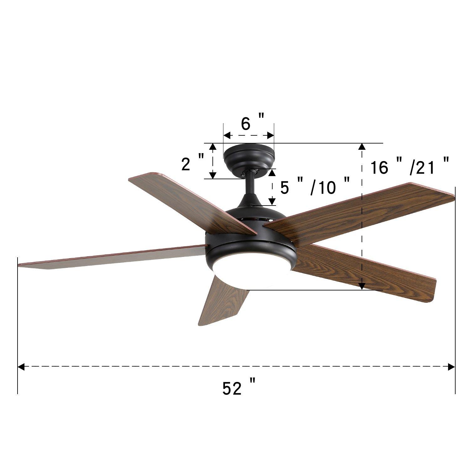 Brown - Kabinet UK - Rustic 5-Blade LED Ceiling Fan with Remote - 7