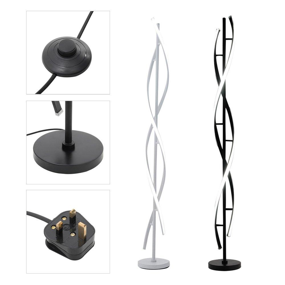 Black - Kabinet UK - 42W Modern LED Floor Lamp for Living Room & Office - 5