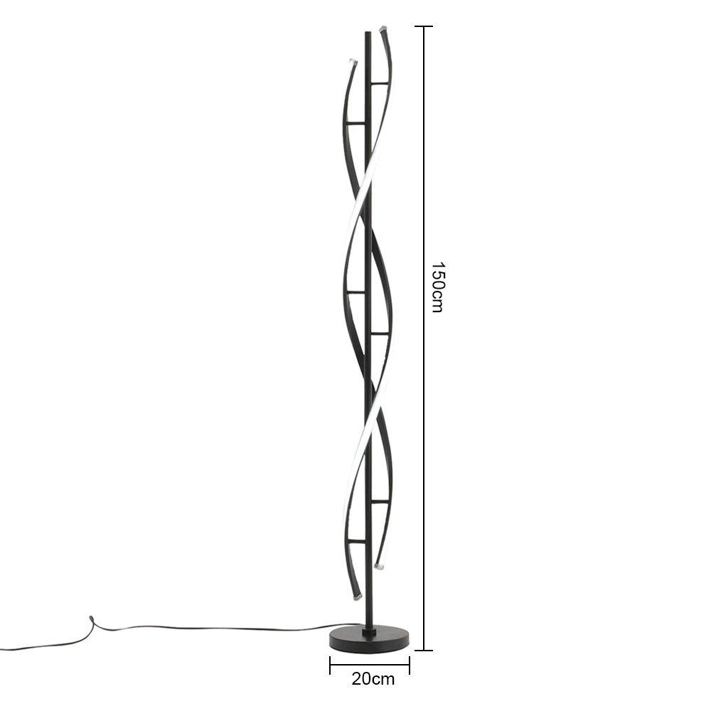 Black - Kabinet UK - 42W Modern LED Floor Lamp for Living Room & Office - 6