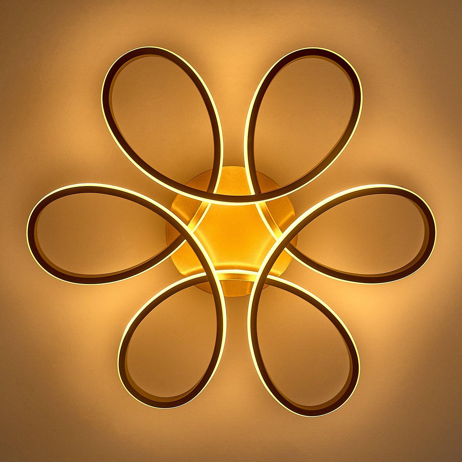 Gold - Kabinet UK - Modern Acrylic Petal LED Semi Ceiling Light - 2
