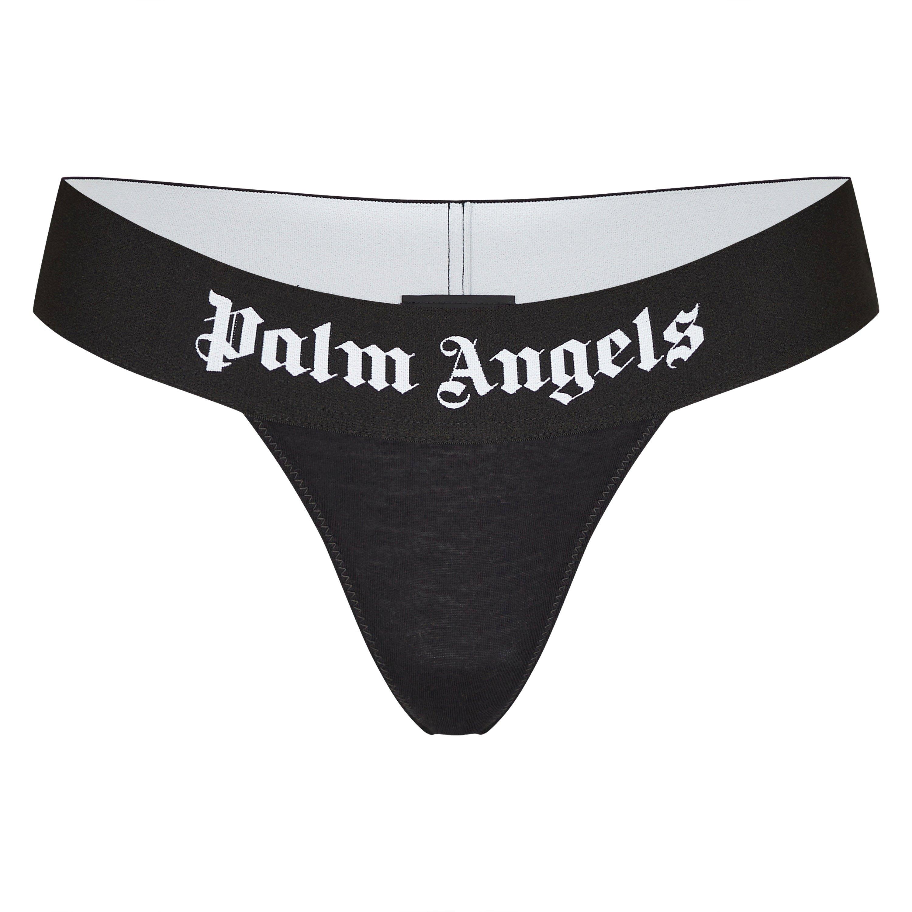 Blk/Wht 1001 - Palm Angels - Logo Thong - 1