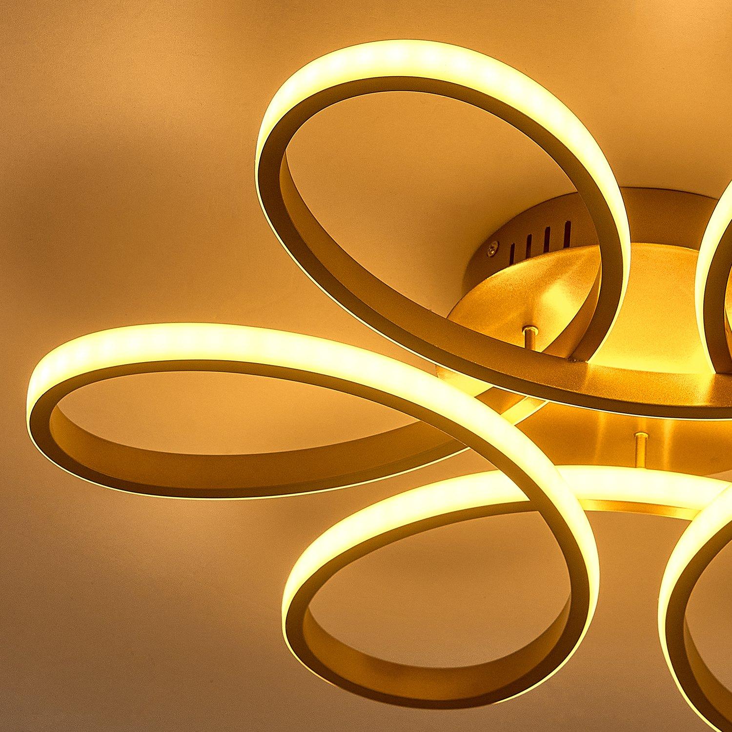 Gold - Kabinet UK - Modern Acrylic Petal LED Semi Ceiling Light - 3