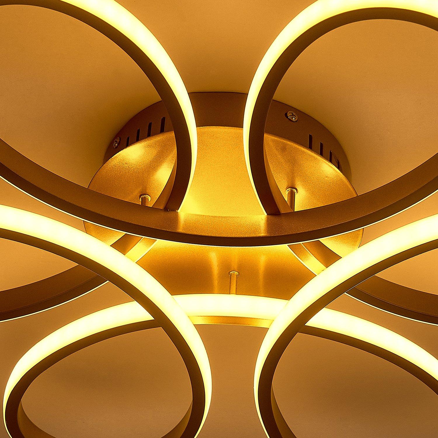 Gold - Kabinet UK - Modern Acrylic Petal LED Semi Ceiling Light - 4