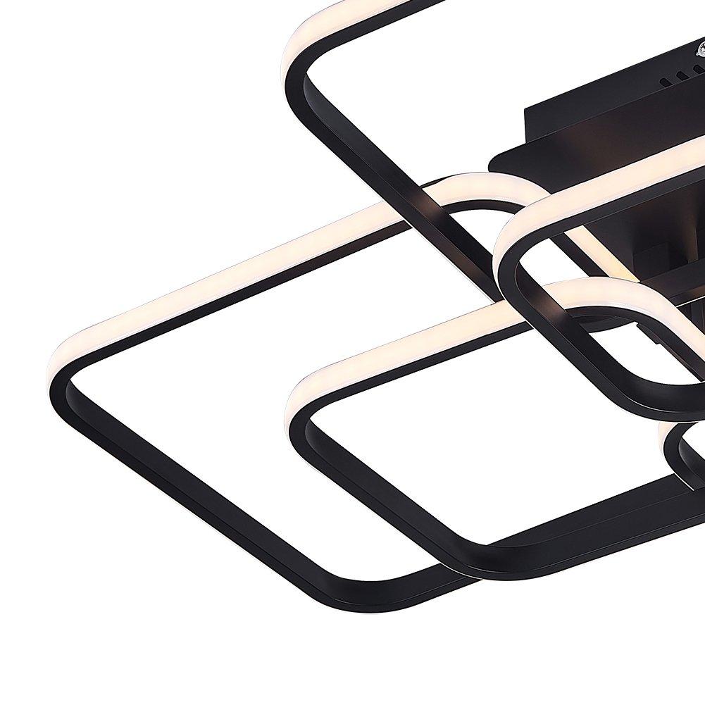 Black - Kabinet UK - Contemporary LED Adjusted Semi-Flush Ceiling Light - 4