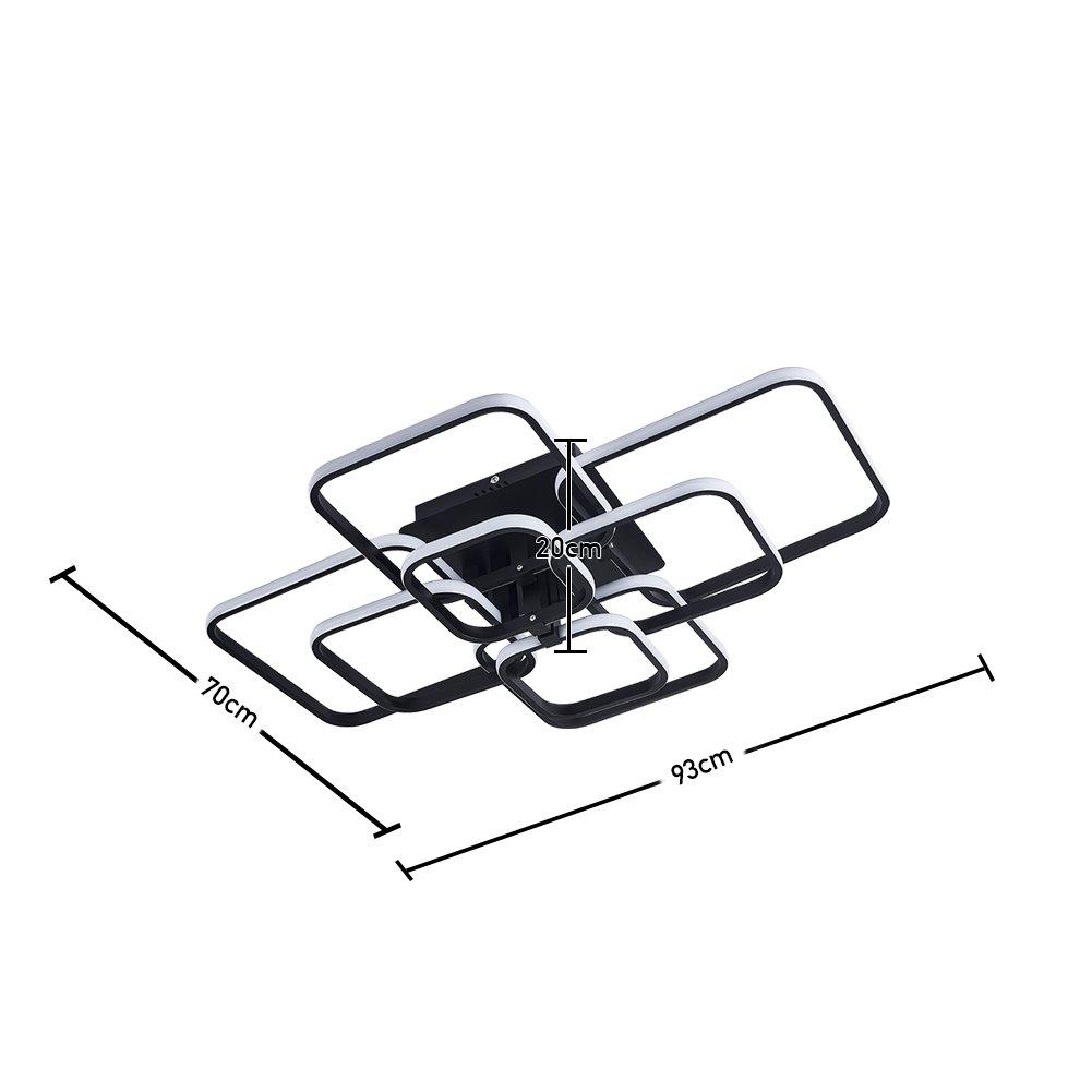 Black - Kabinet UK - Contemporary LED Adjusted Semi-Flush Ceiling Light - 6