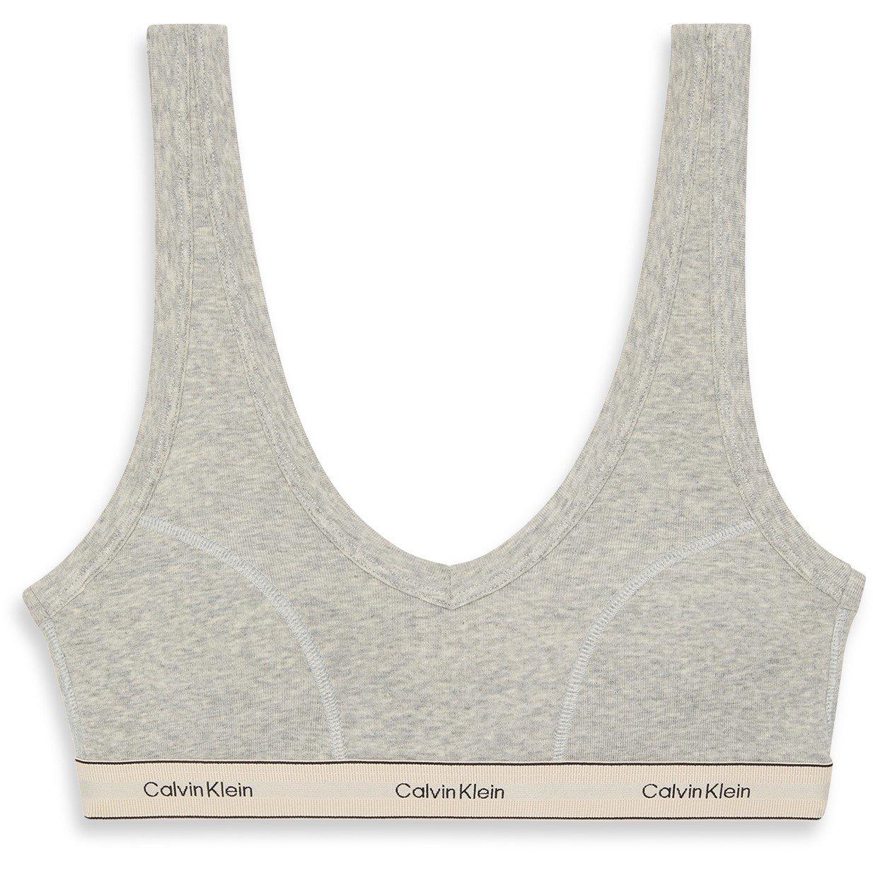 Calvin Klein Women's Heritage Scoop Non Wired Bralette - Grey Heather - 8 (XS)