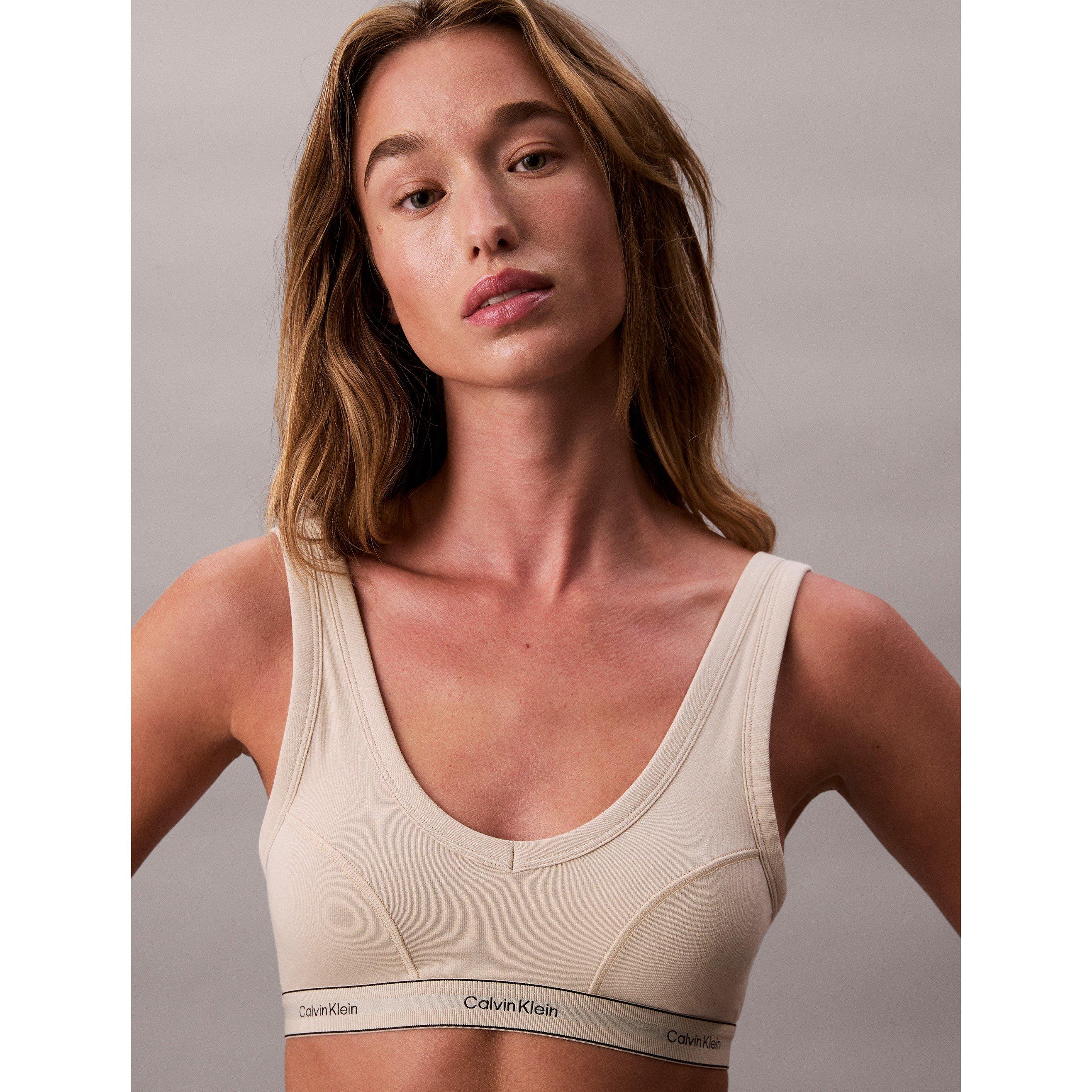 Oyster Gray - Calvin Klein - Women's Heritage Scoop Non Wired Bralette - 4