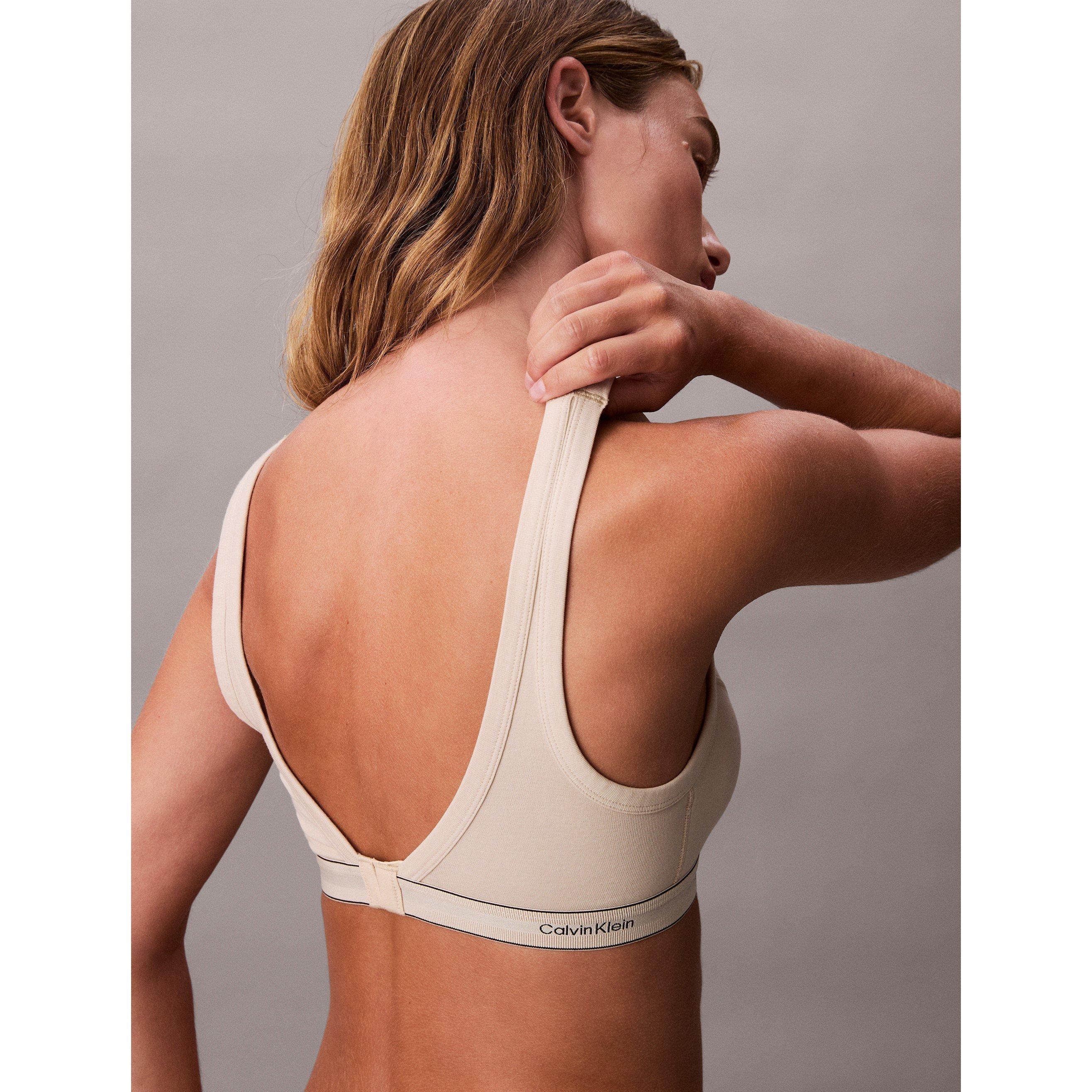 Oyster Gray - Calvin Klein - Women's Heritage Scoop Non Wired Bralette - 6