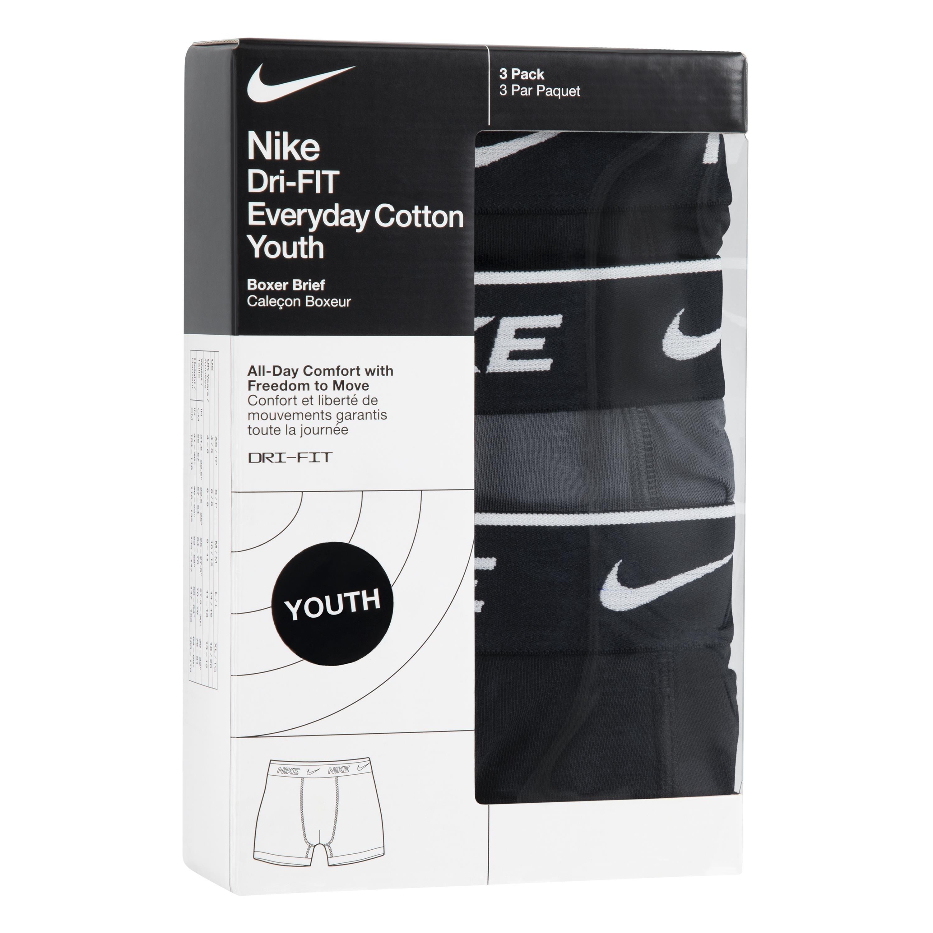 Black/Grey - Nike - Cotton Boxer Brief 3 Pack Boys - 3