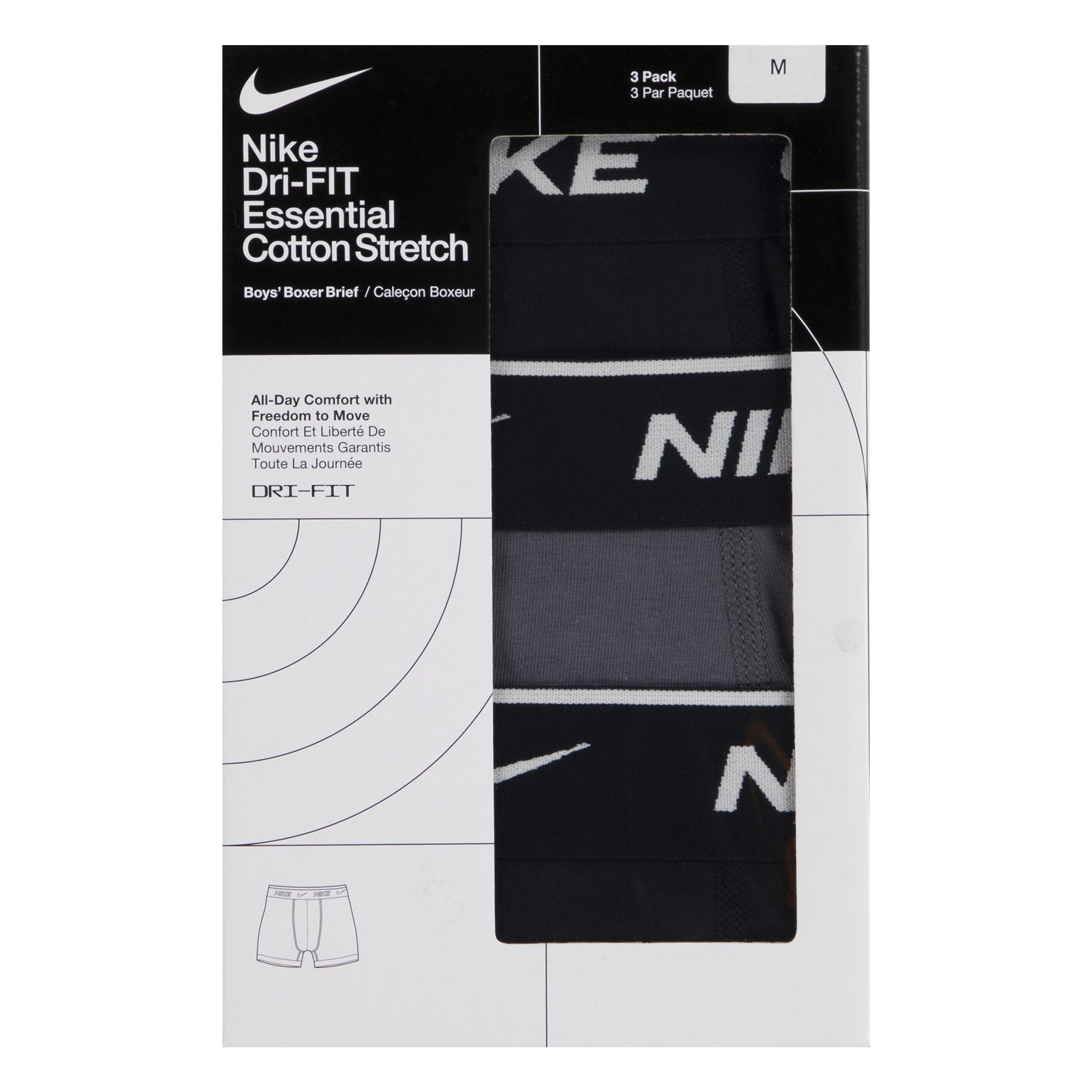 Black/Grey - Nike - Cotton Boxer Brief 3 Pack Boys - 4