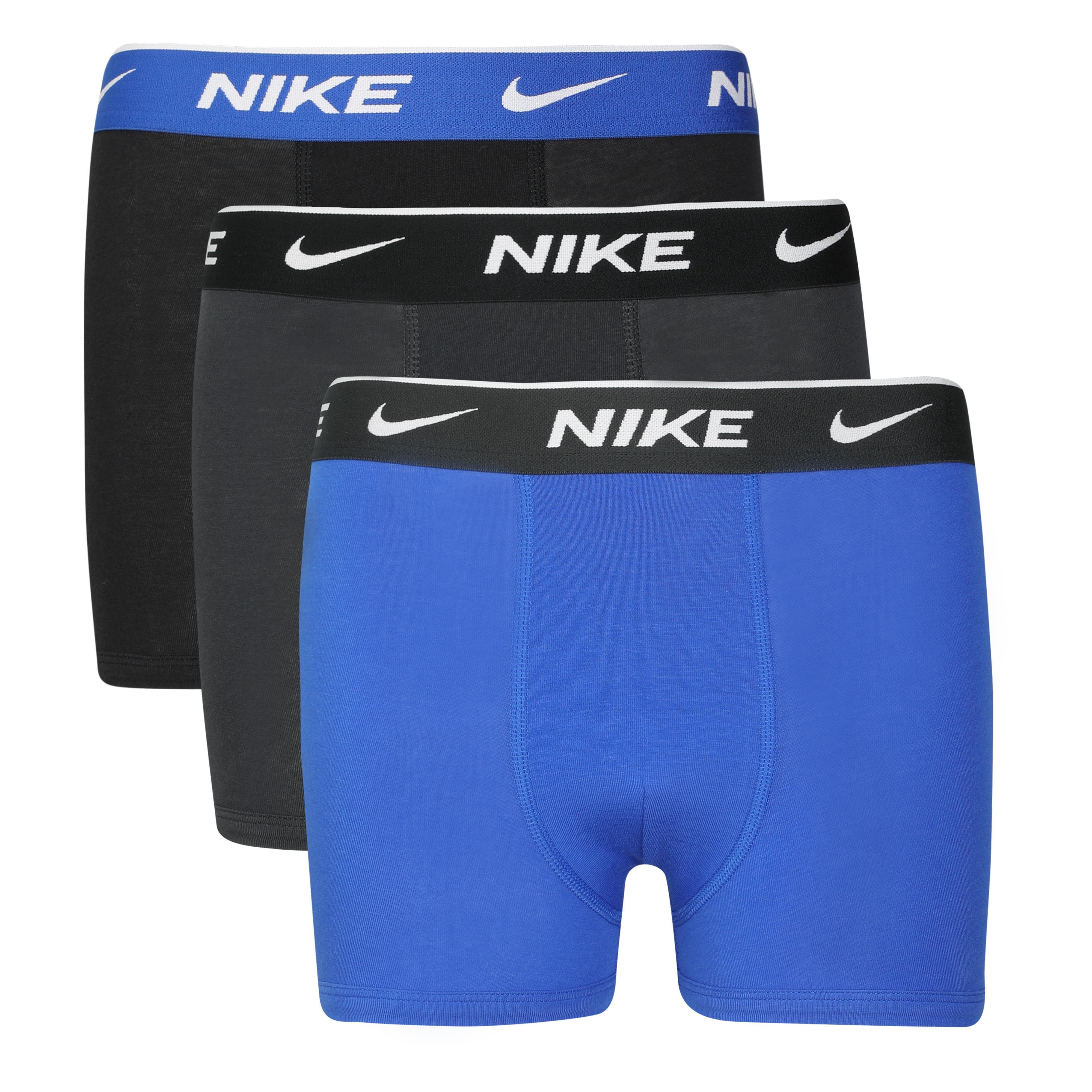 Nike Boys Cotton Boxer Brief 3 Pack - Black/Blue - 13