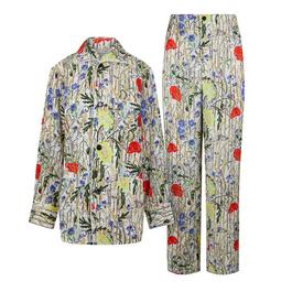 Bottega Veneta Flower Viscose And Silk Pyjama Set