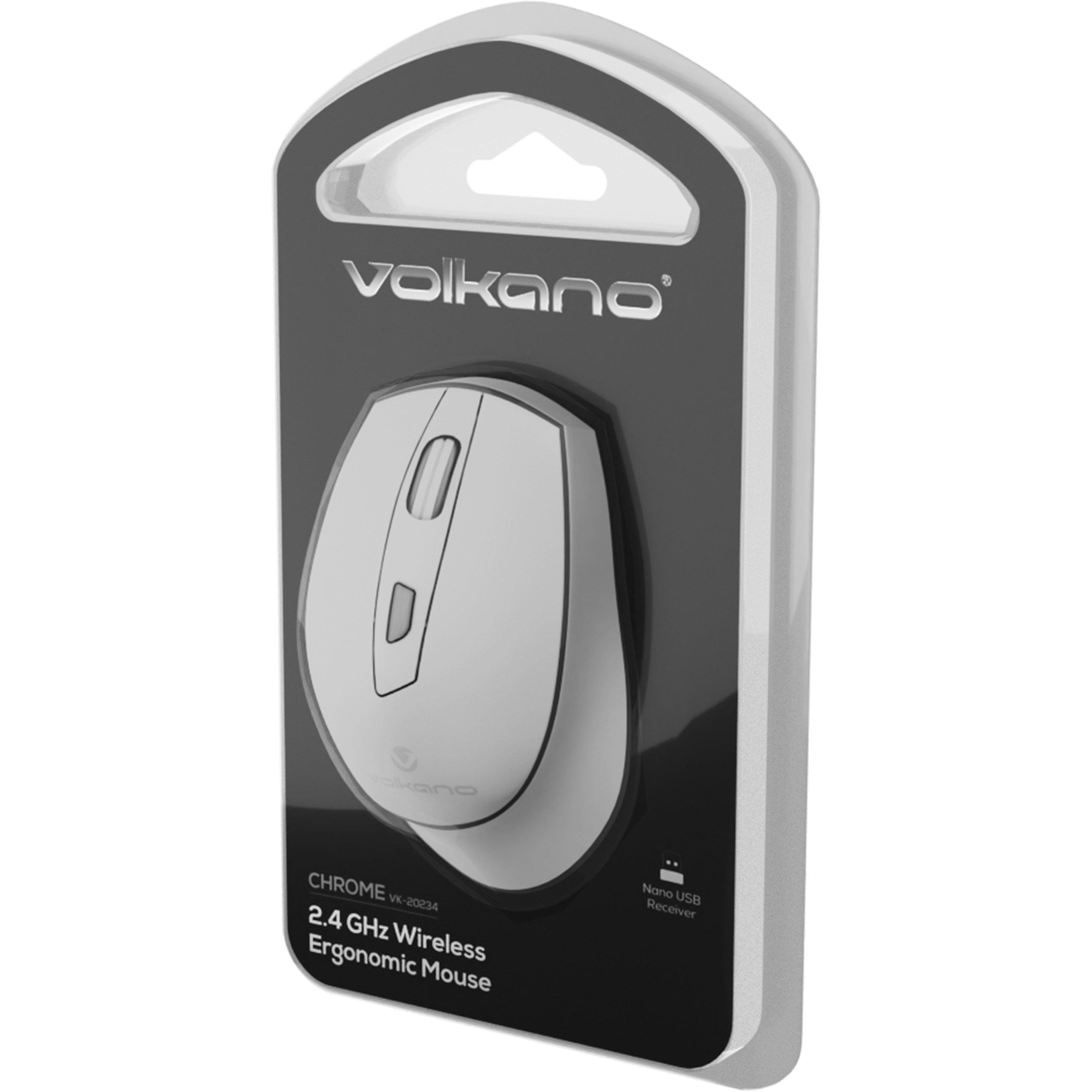Grey - Volkano - Volkano Chrome Series Wireless Ergonomic Mouse - 4
