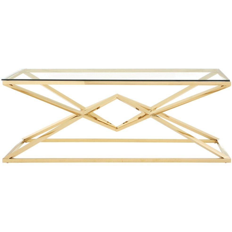 Gold - Interiors by Premier - Allure Corseted Champagne Coffee Table - 1