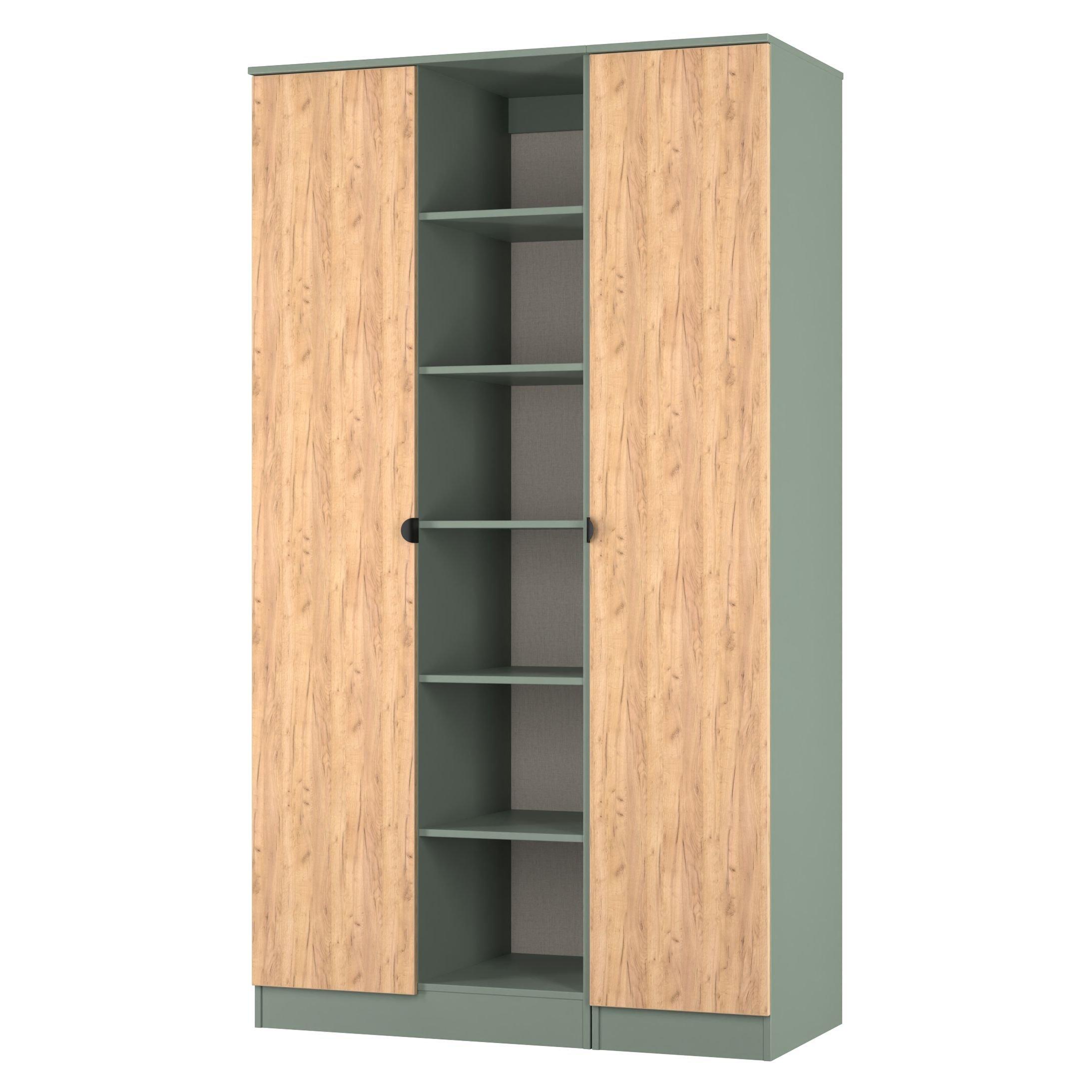 Craft Oak & Ree - Welcome Furniture - Solomon 2 Door Open Shelf Triple Wardrobe - 4