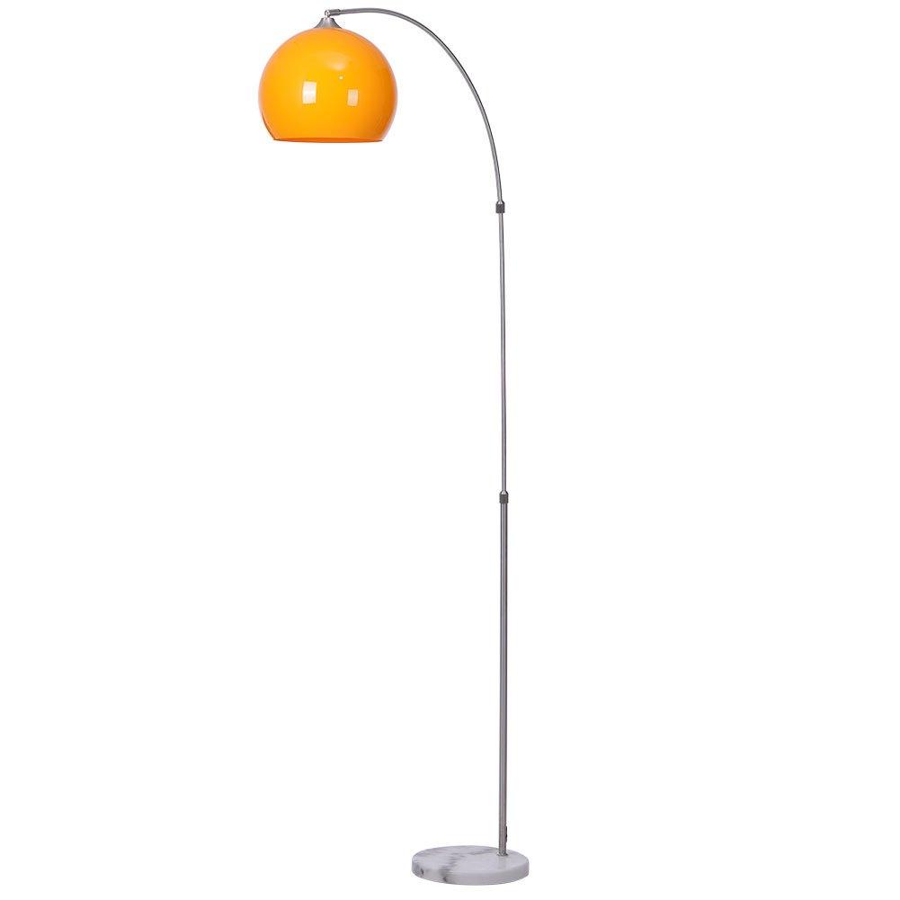 Orange - Kabinet UK - Modern Arched Floor Lamp with Marble Base - 1