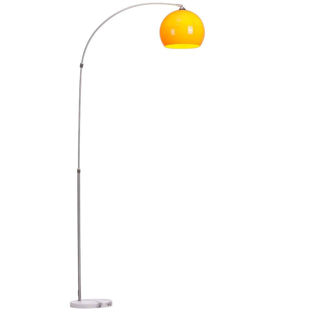 Orange - Kabinet UK - Modern Arched Floor Lamp with Marble Base - 2